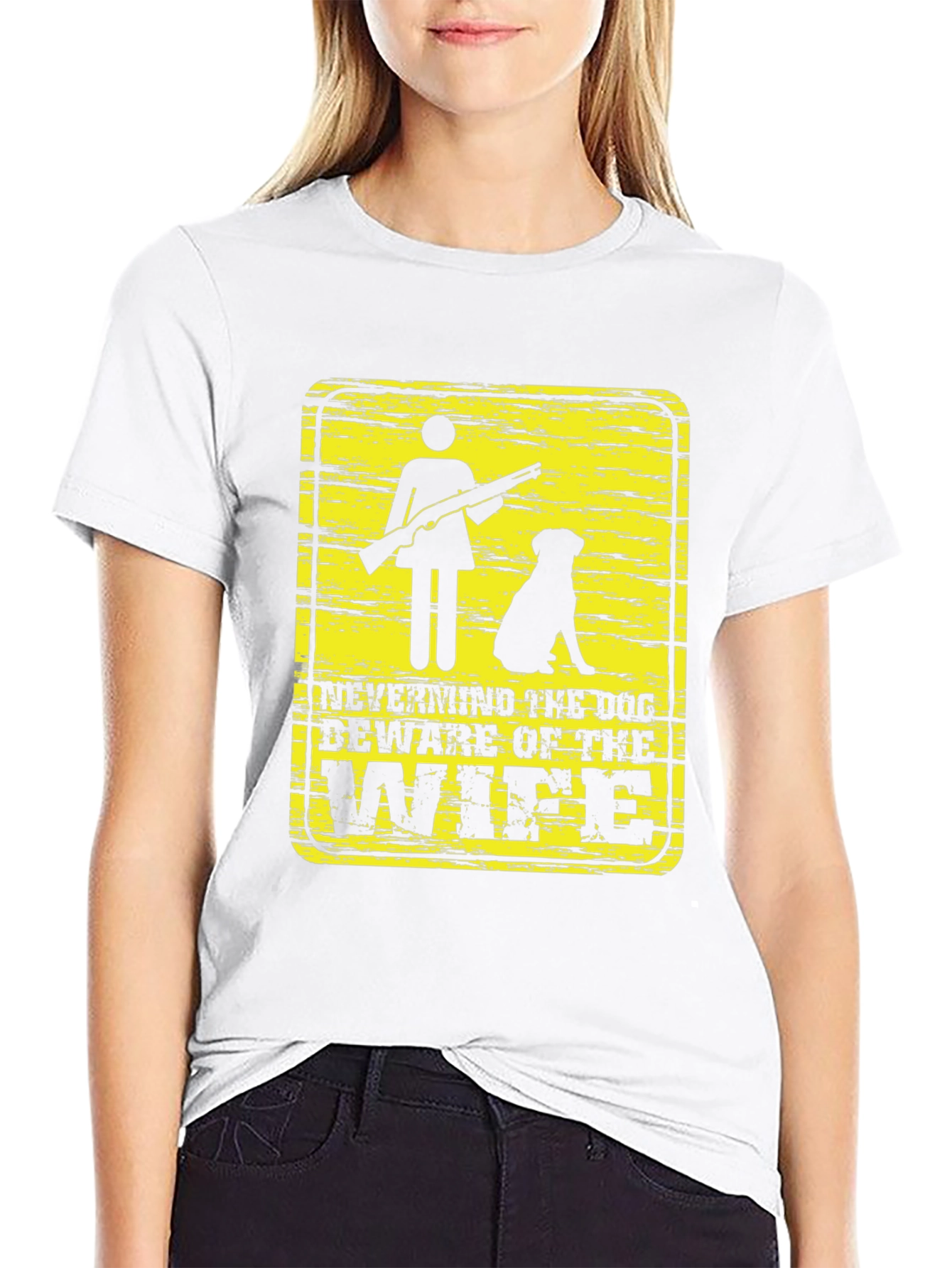 Black Beware of Wife Funny Graphic T-Shirt view 9