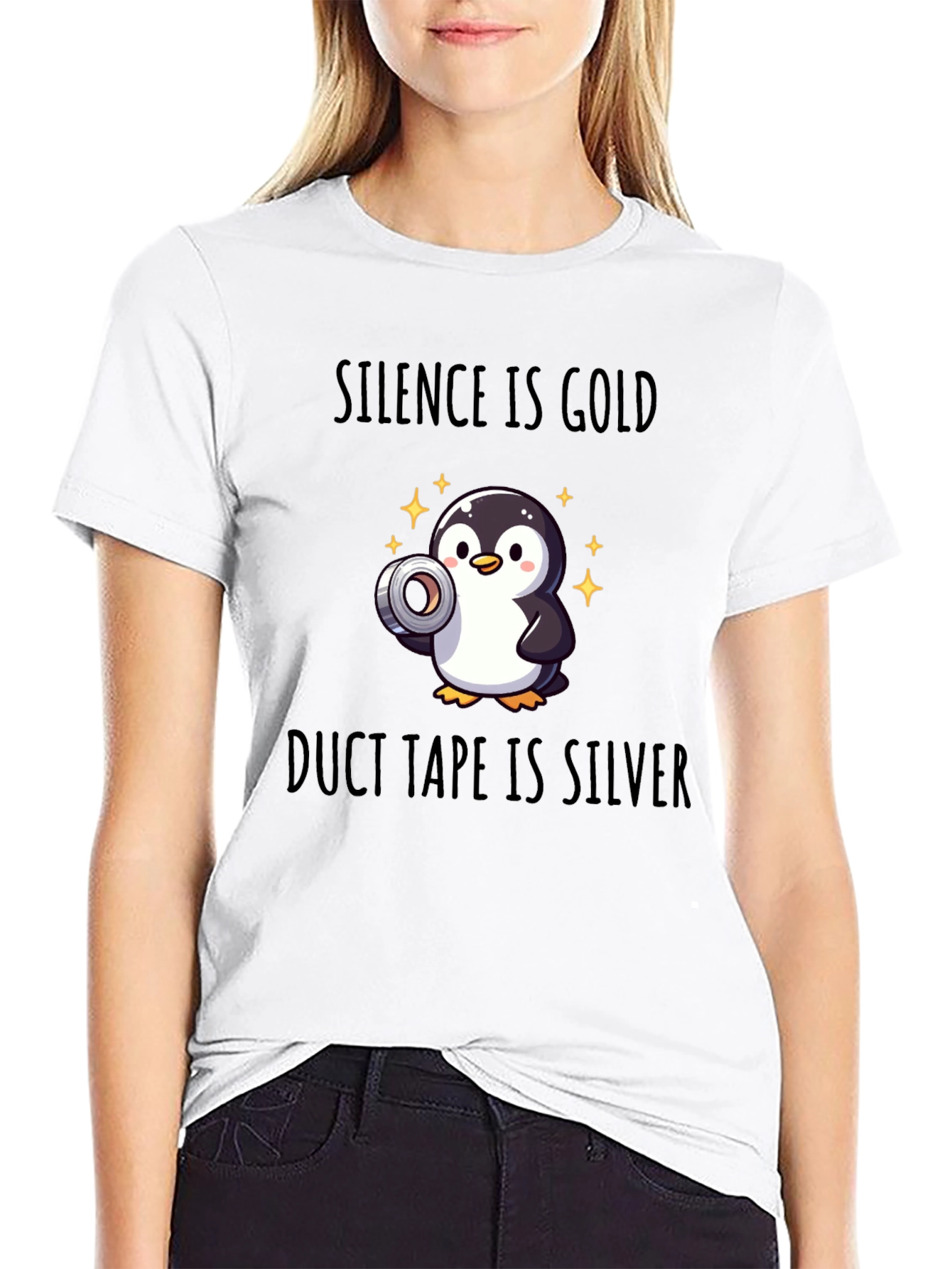 Black Silence is Gold, Duct Tape is Silver T-Shirt view 9