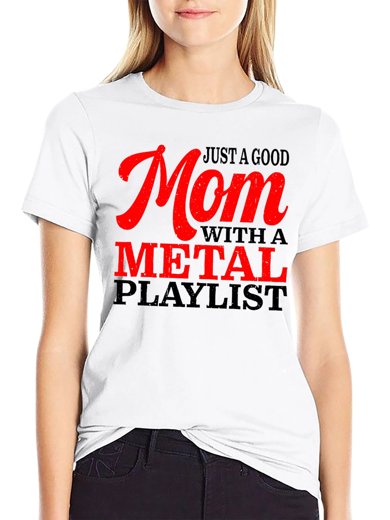 Black Mom Metal Playlist T-Shirt - Music Lover Tee view 9