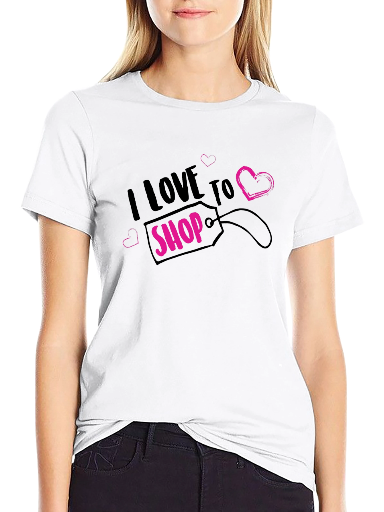 Black I Love to Shop Black T-Shirt view 9