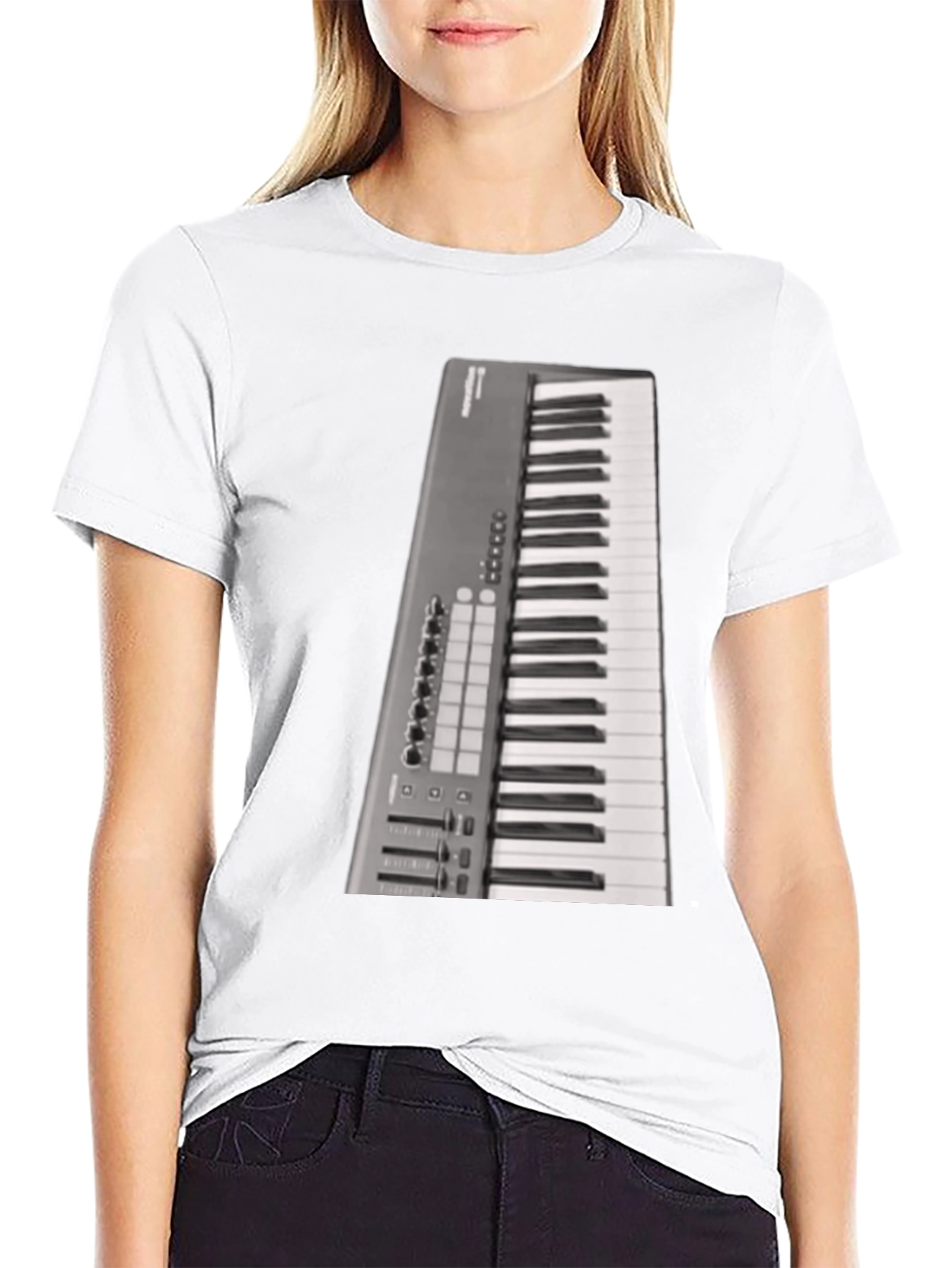 Black Keyboard T-Shirt Musician Graphic Tee view 9