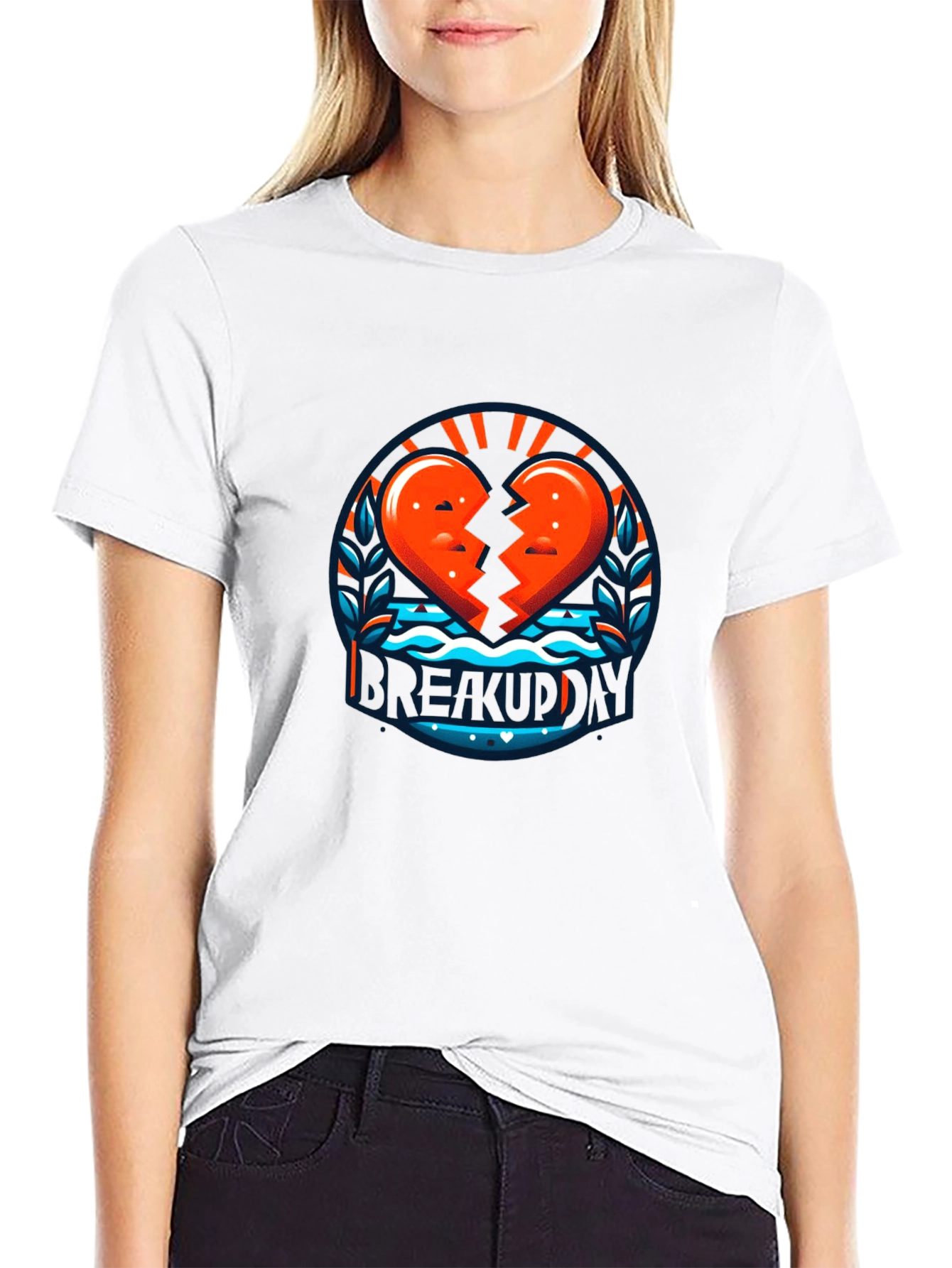 Black Breakup Day Graphic Tee - Stylish Heartbreak T-Shirt view 9