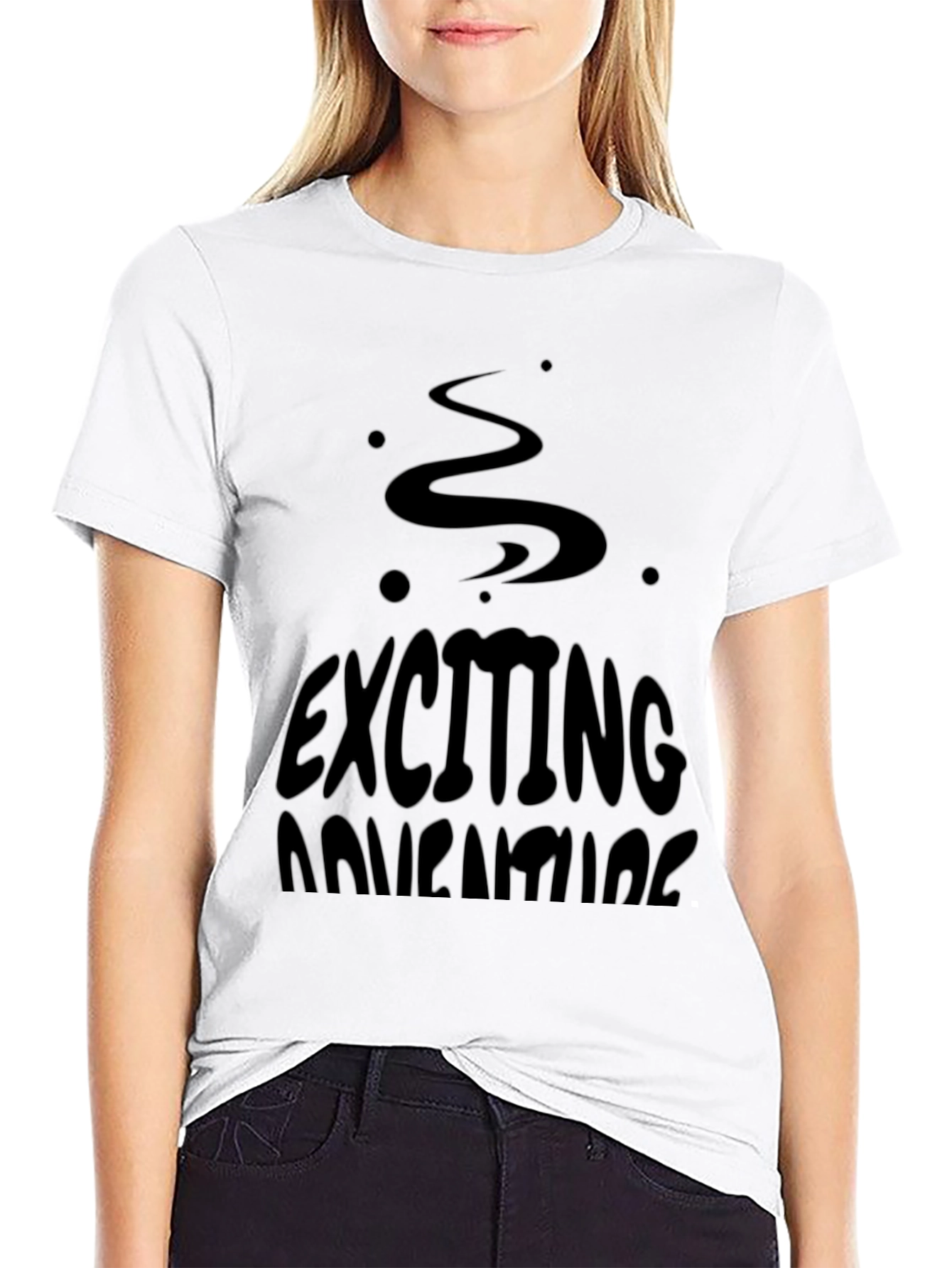 Black Exciting Adventures Black Graphic T-Shirt view 9