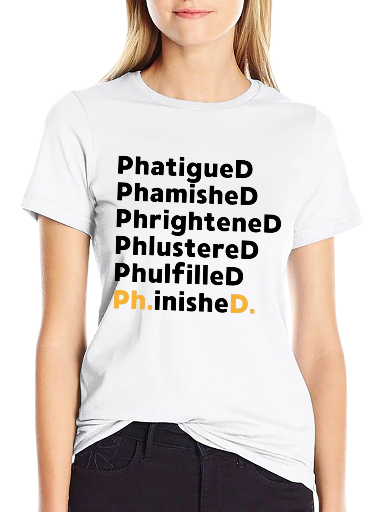 Black Humorous 'Ph' Words Graphic Tee - Black T-Shirt view 9