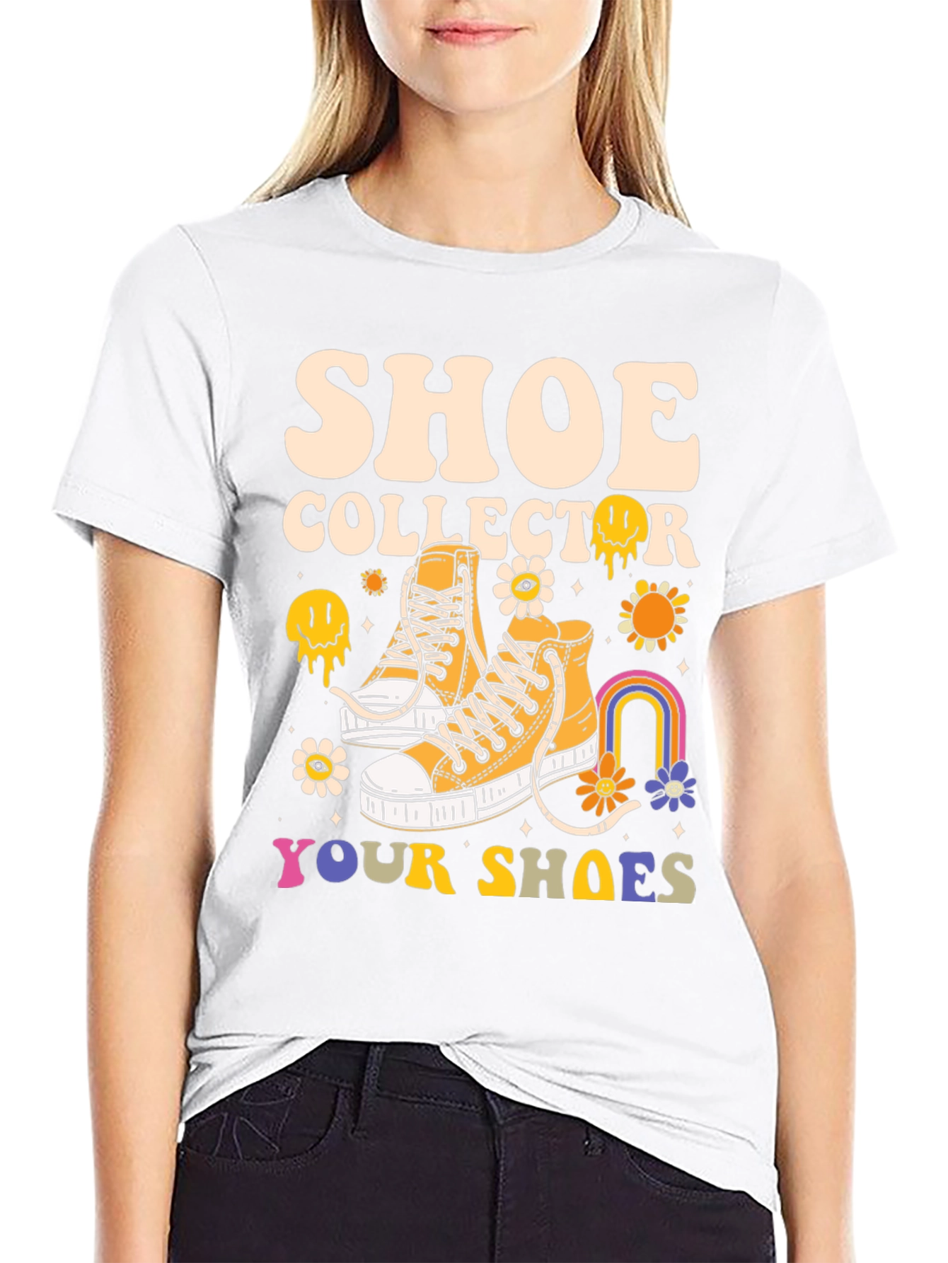 Black Shoe Collector T-Shirt, Funky Shoe Lover Tee view 9