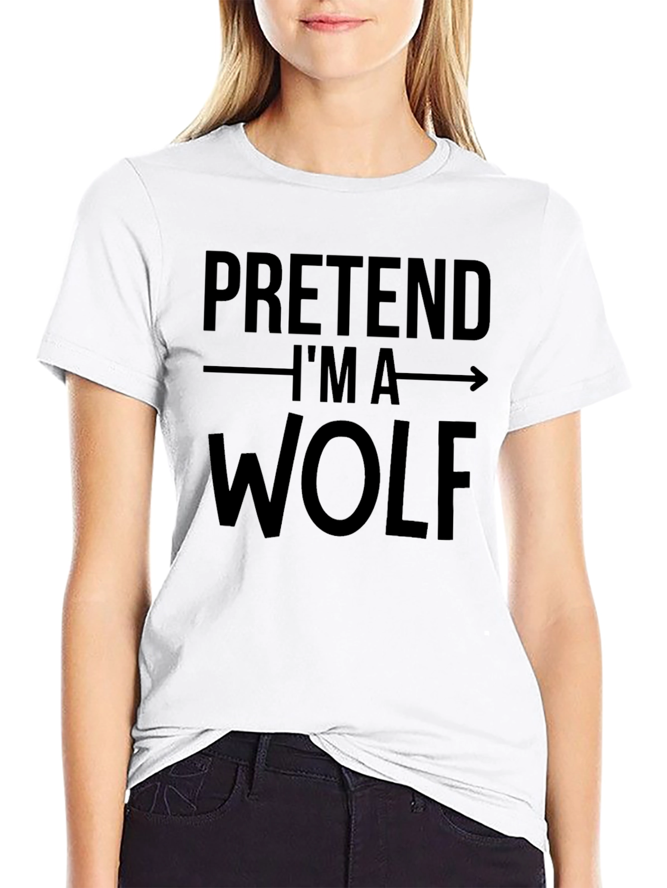 Black Pretend I'm a Wolf Graphic Tee - Costume Party Shirt view 9