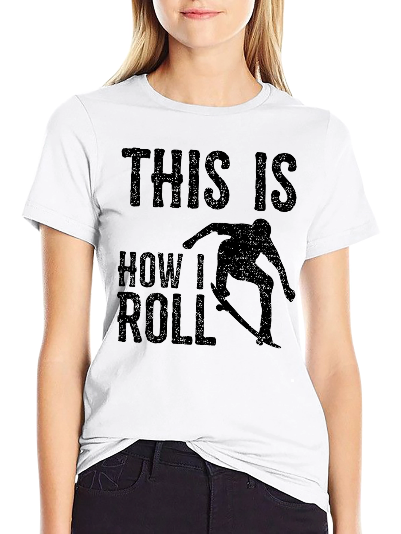 Black This Is How I Roll Skateboarder Graphic Tee view 9