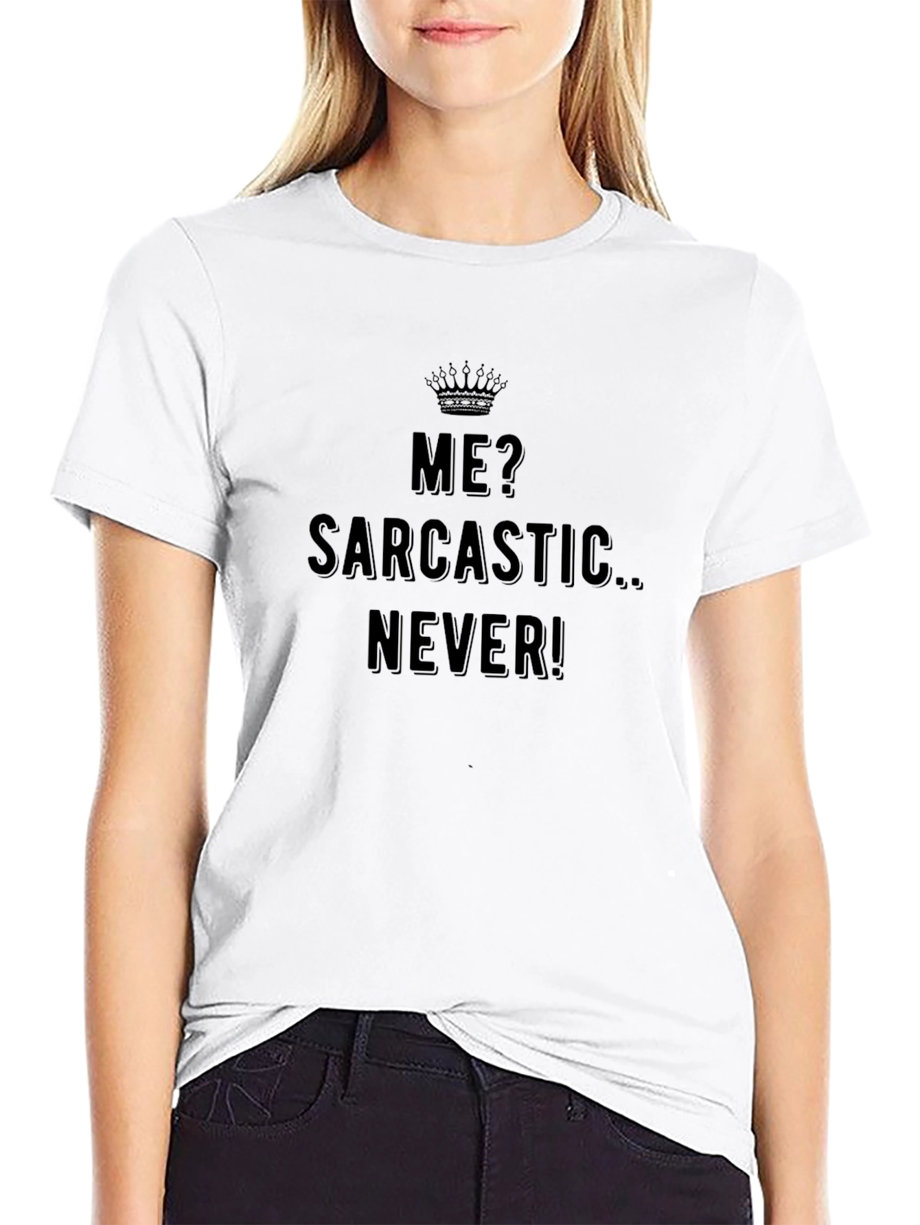 Black Sarcastic Never Funny Graphic Tee view 9