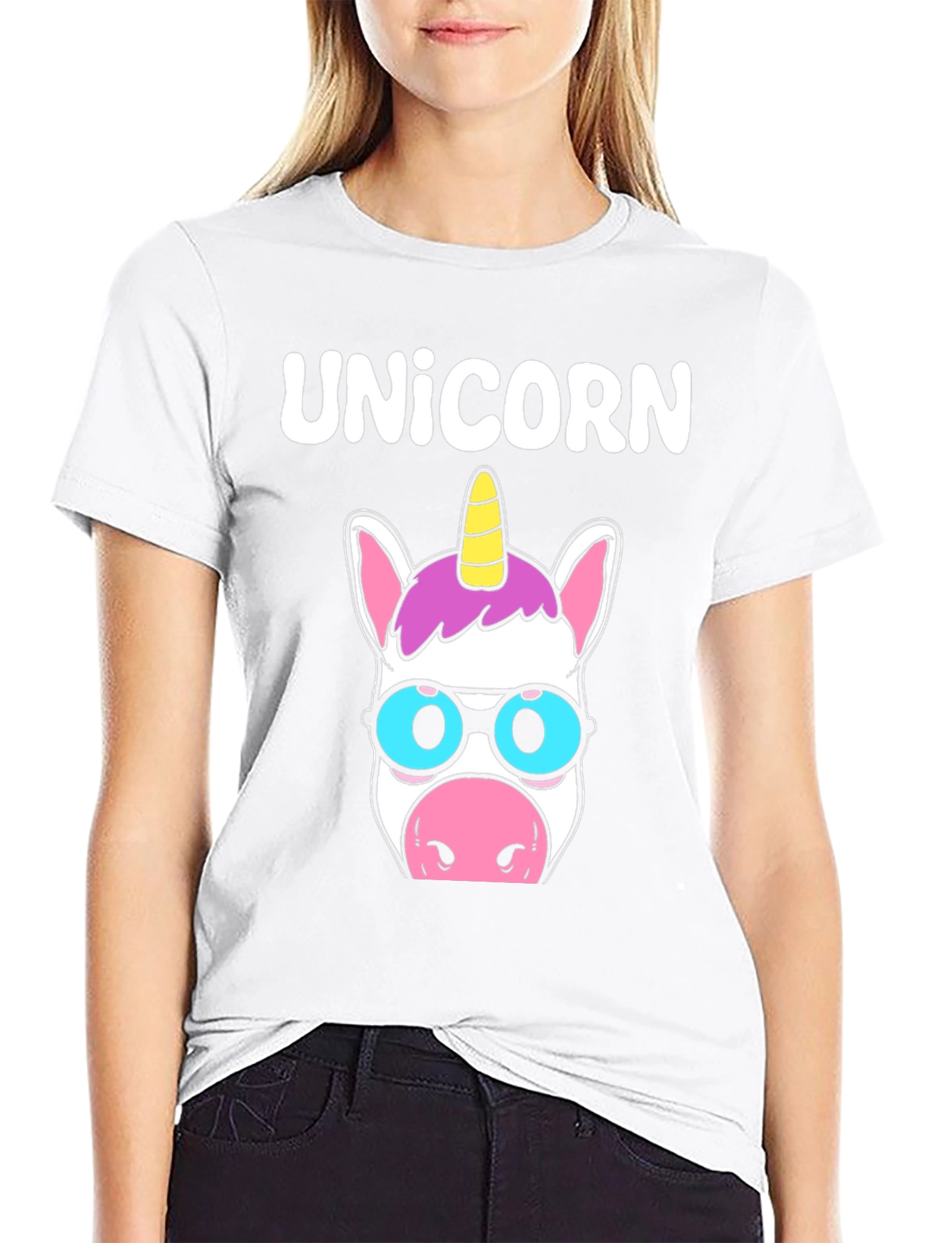 Black Unicorn T-Shirt - Cute Cartoon Style view 9
