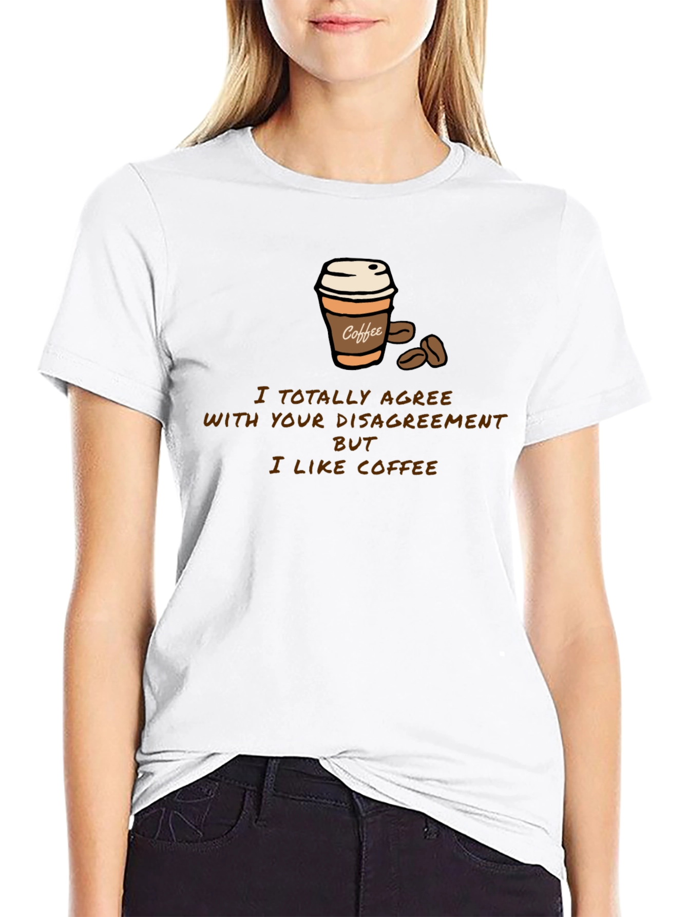 Black Coffee Lover T-Shirt - Disagreement But I Like Coffee view 9