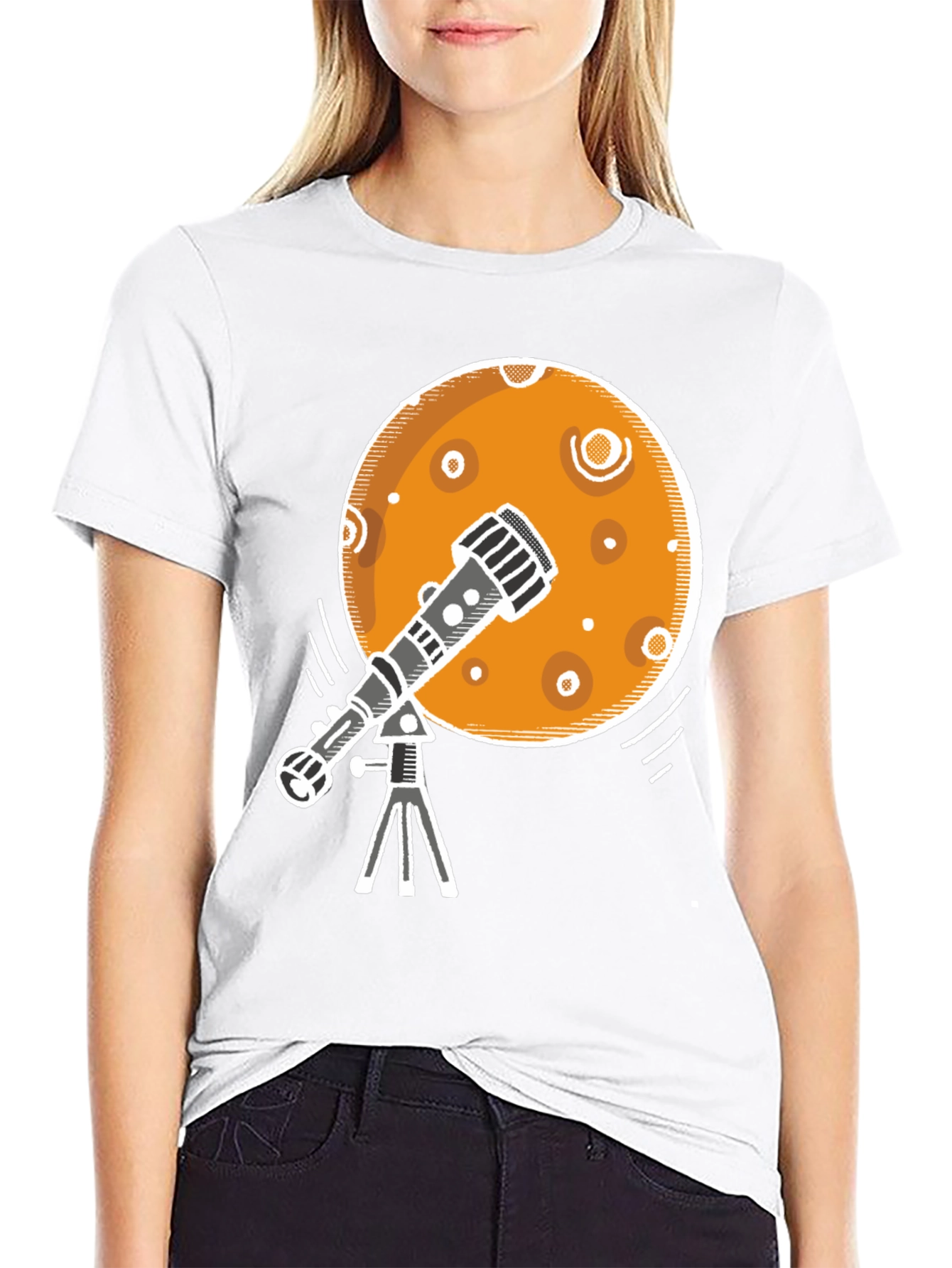 Telescope Moon Graphic Tee - Space Exploration T-Shirt - 9
