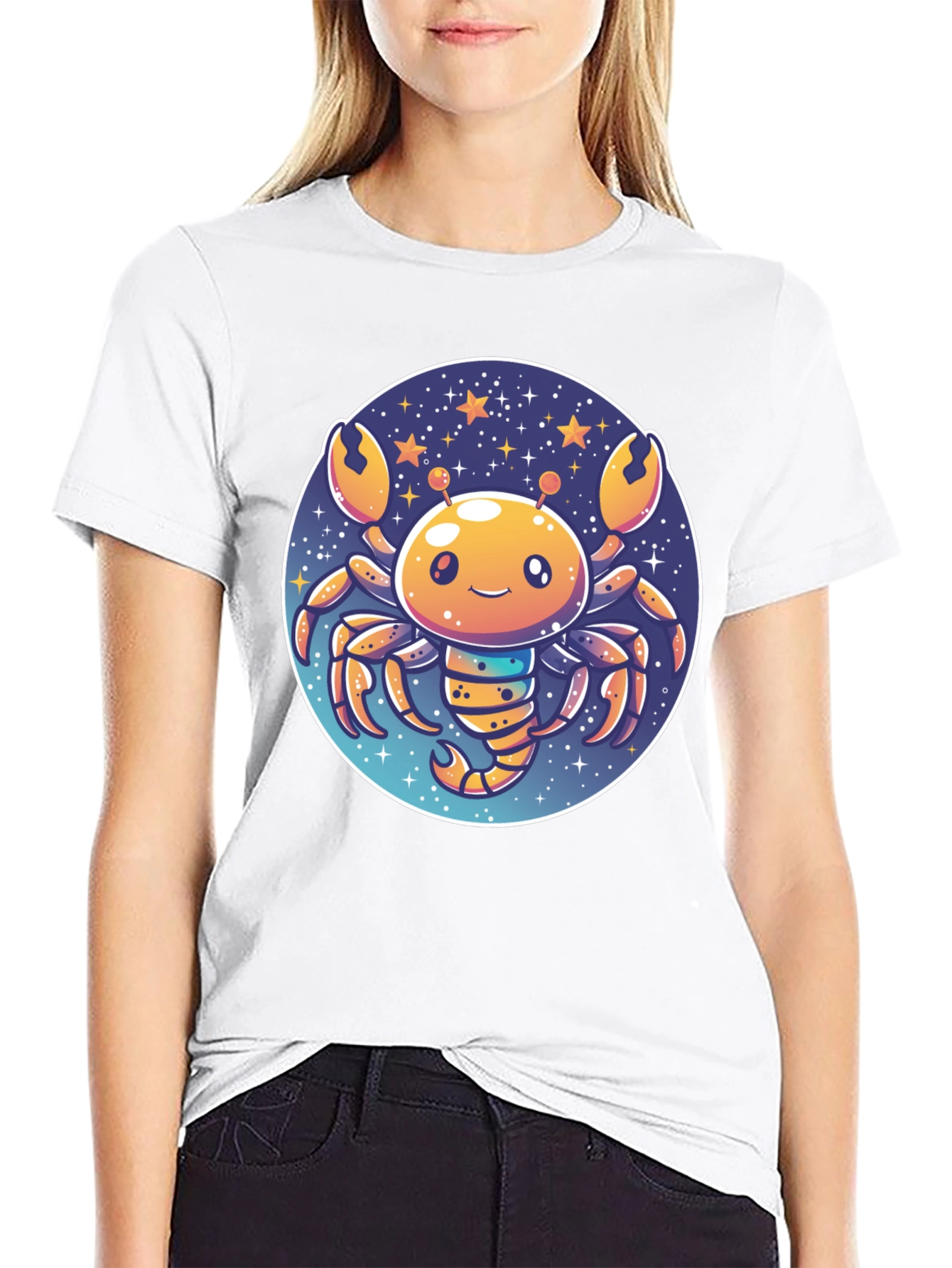 Cartoon Crab Zodiac T-Shirt - 9