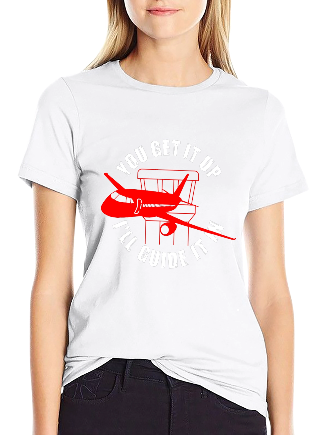 Black Pilot Guide Airplane T-Shirt view 9