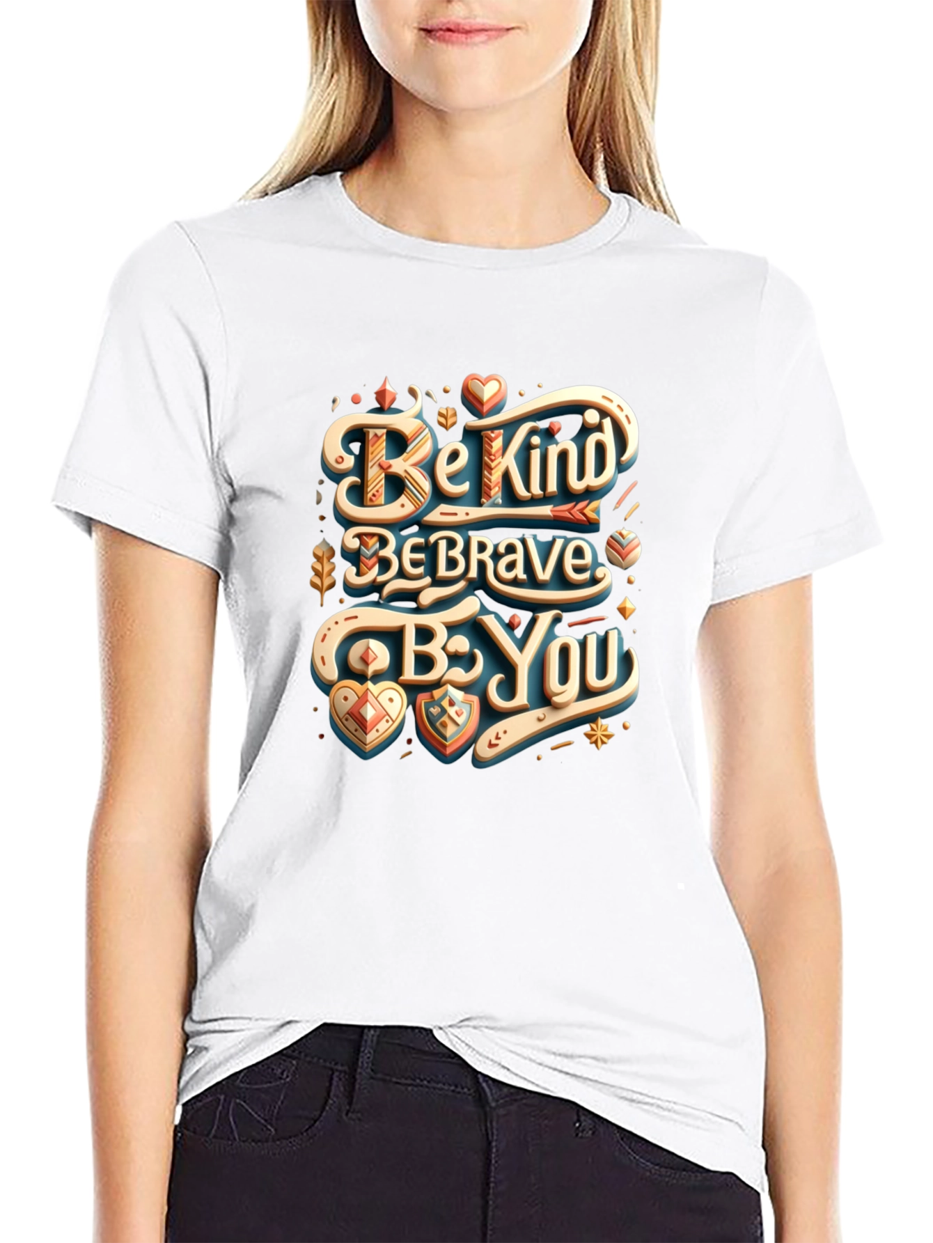 Black Be Kind, Be Brave, Be You Graphic Tee view 9