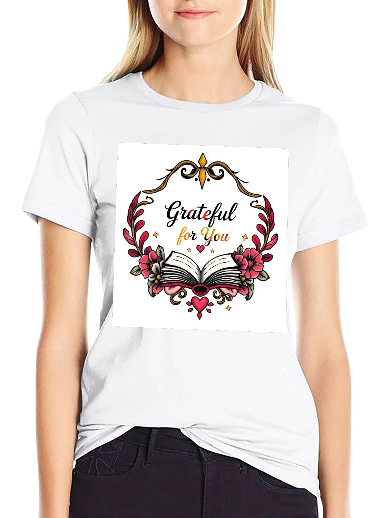 Black Grateful For You Graphic T-Shirt view 9