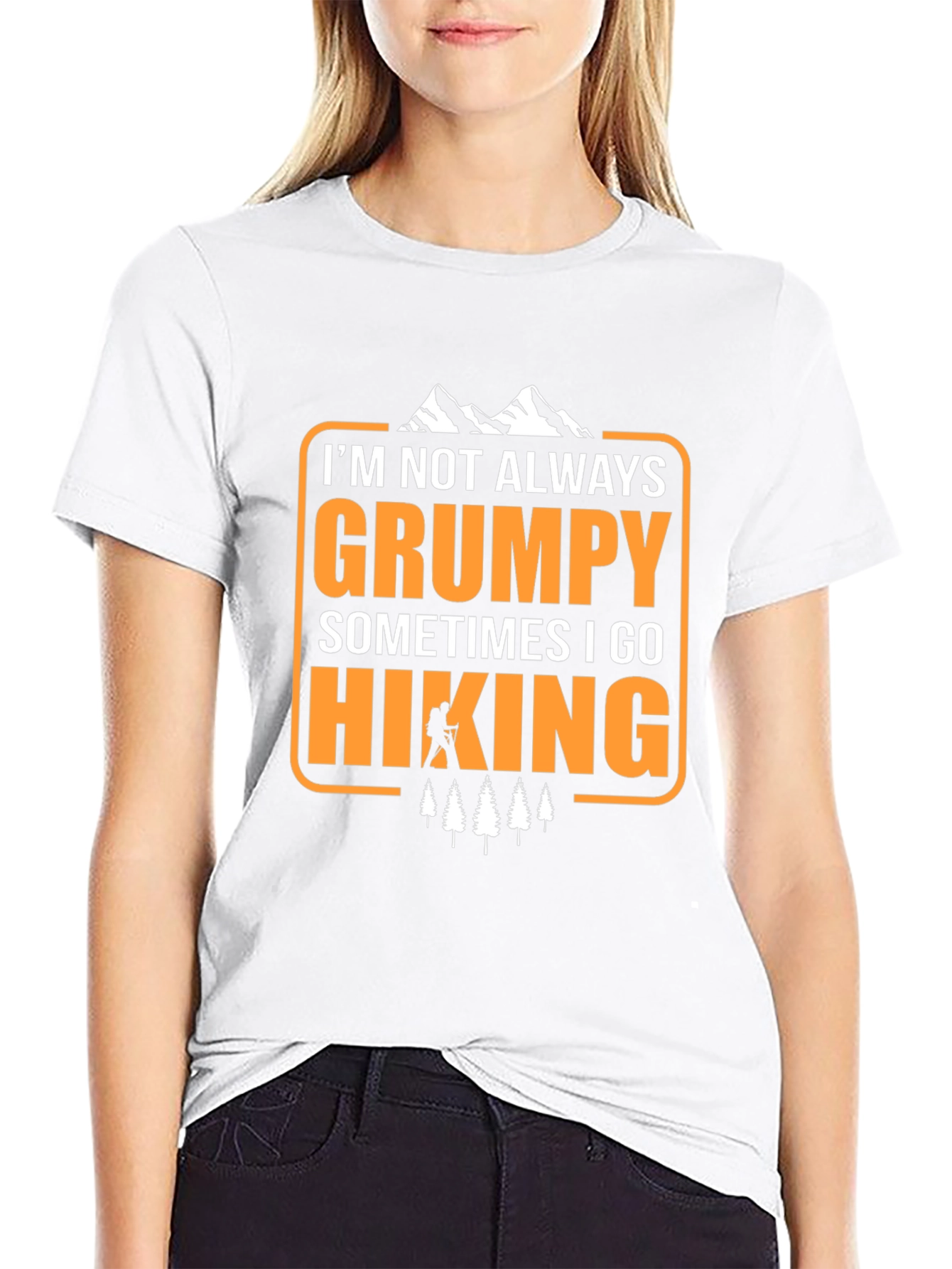 Black Grumpy Hiking T-Shirt - Funny Outdoor Adventure Tee view 9