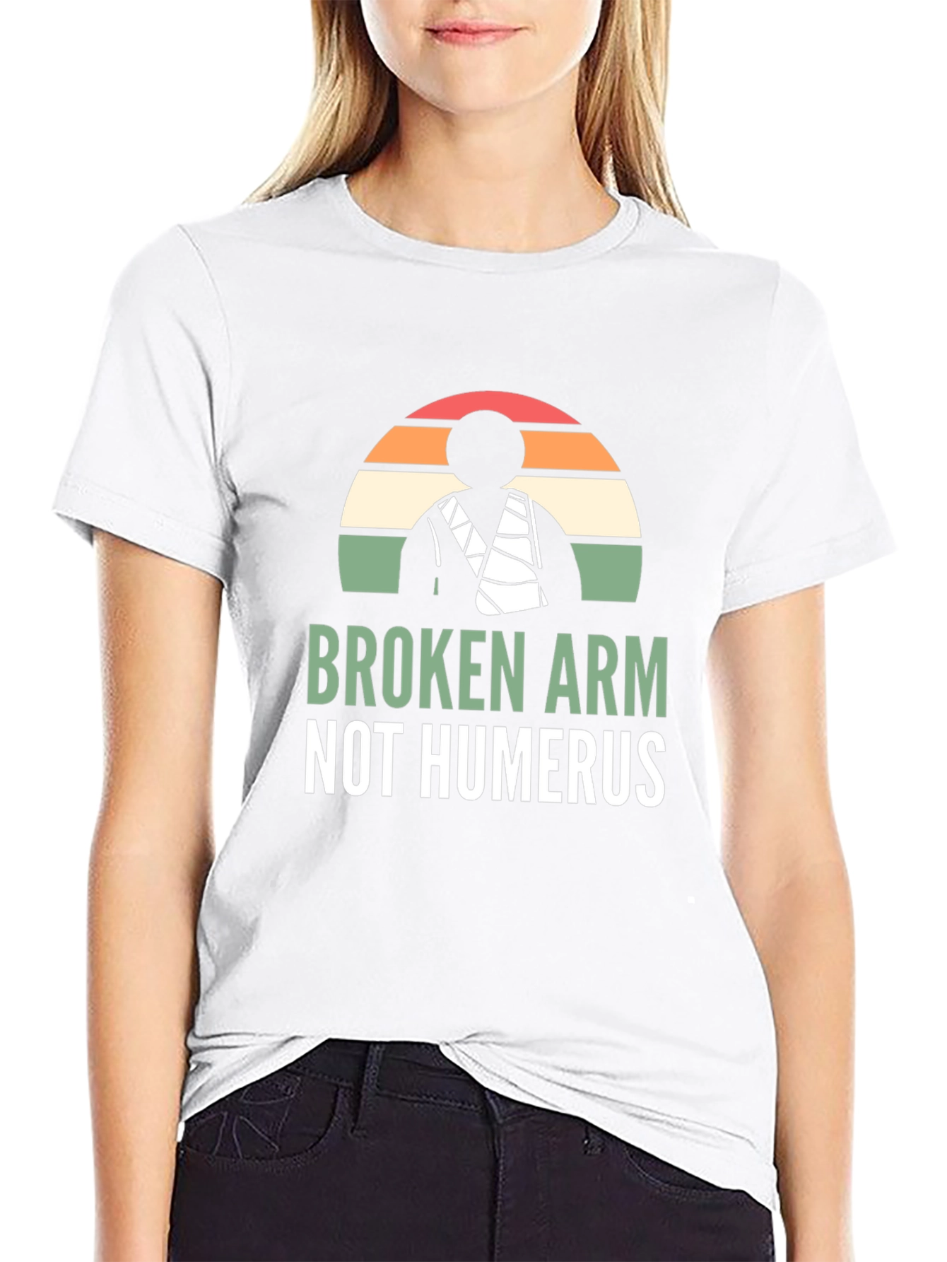 Black Broken Arm Not Humerus Graphic Tee view 9
