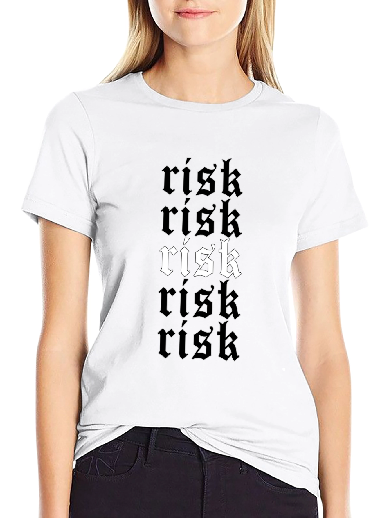 Black Risk Graphic Tee - Black Short Sleeve Crew Neck view 9