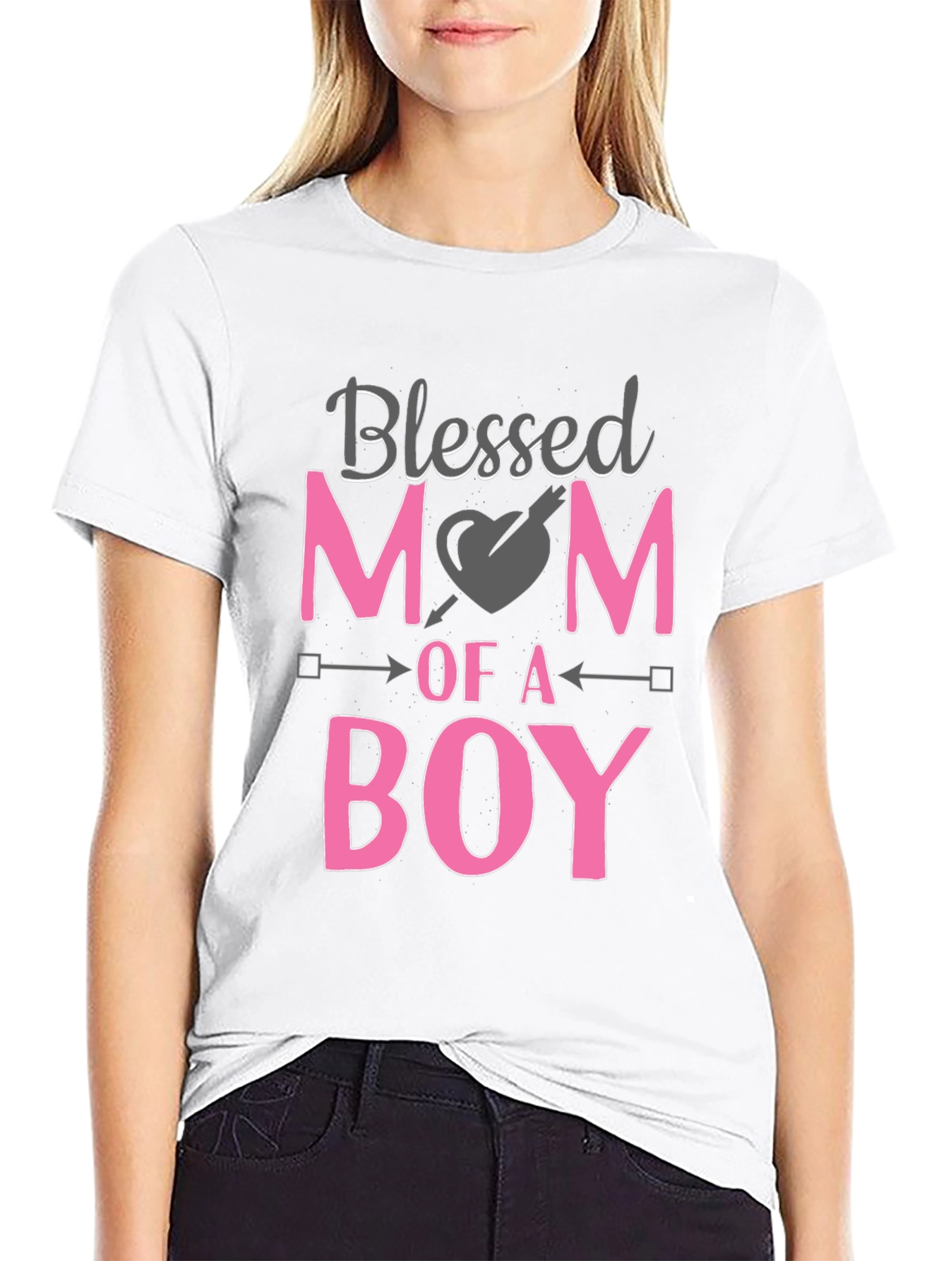 Black Blessed Mom of a Boy Black T-Shirt view 9