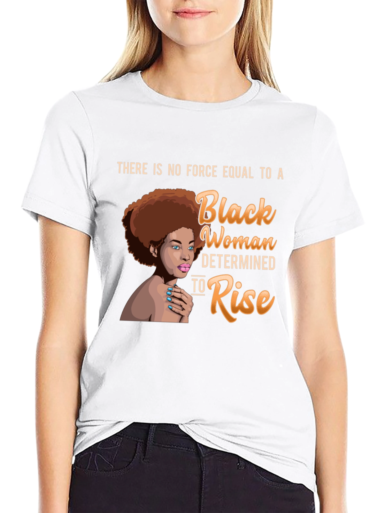 Black Black Woman Determined to Rise T-Shirt view 9