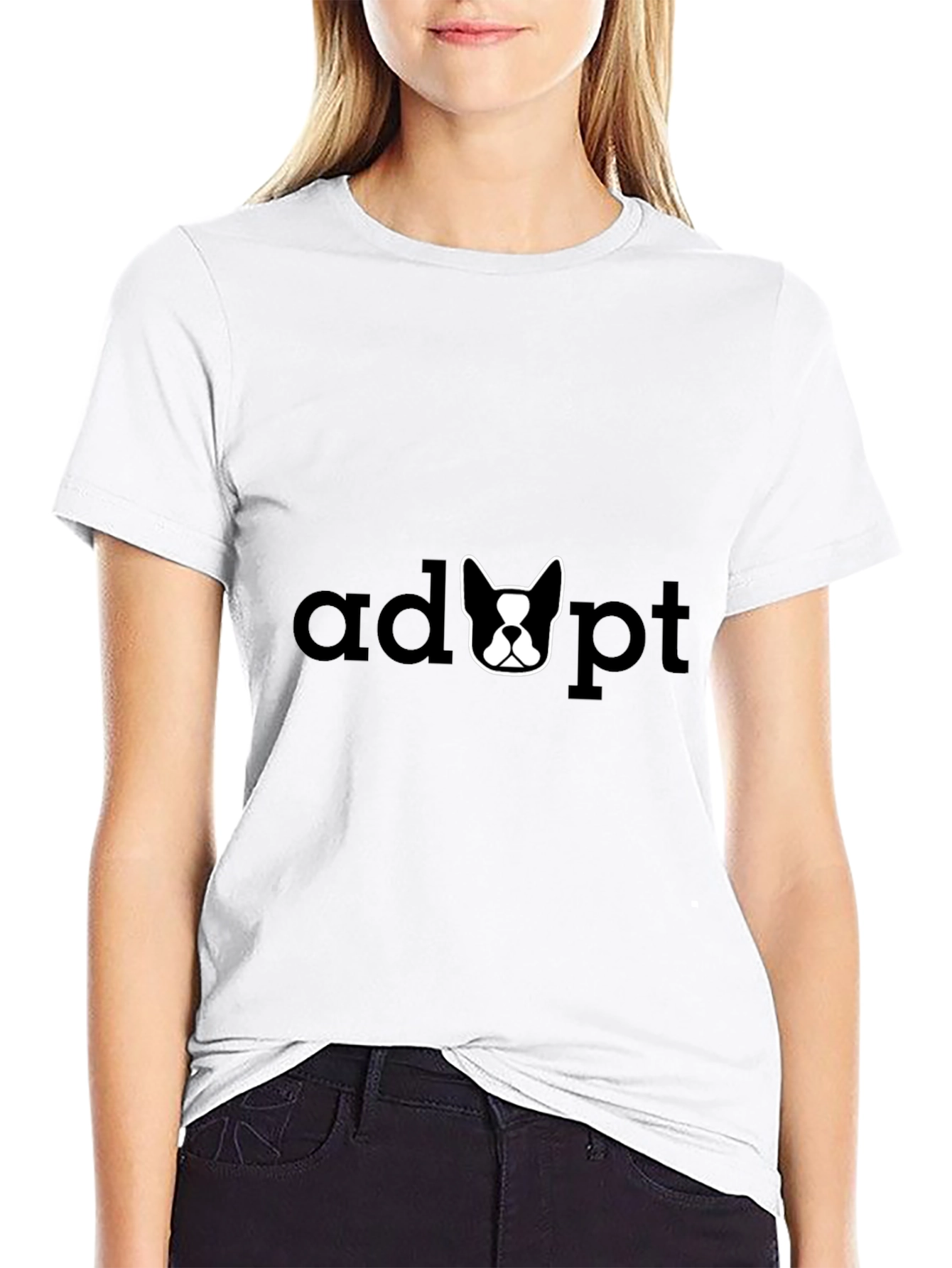 Black Adopt a Dog T-Shirt - Black Graphic Tee view 9