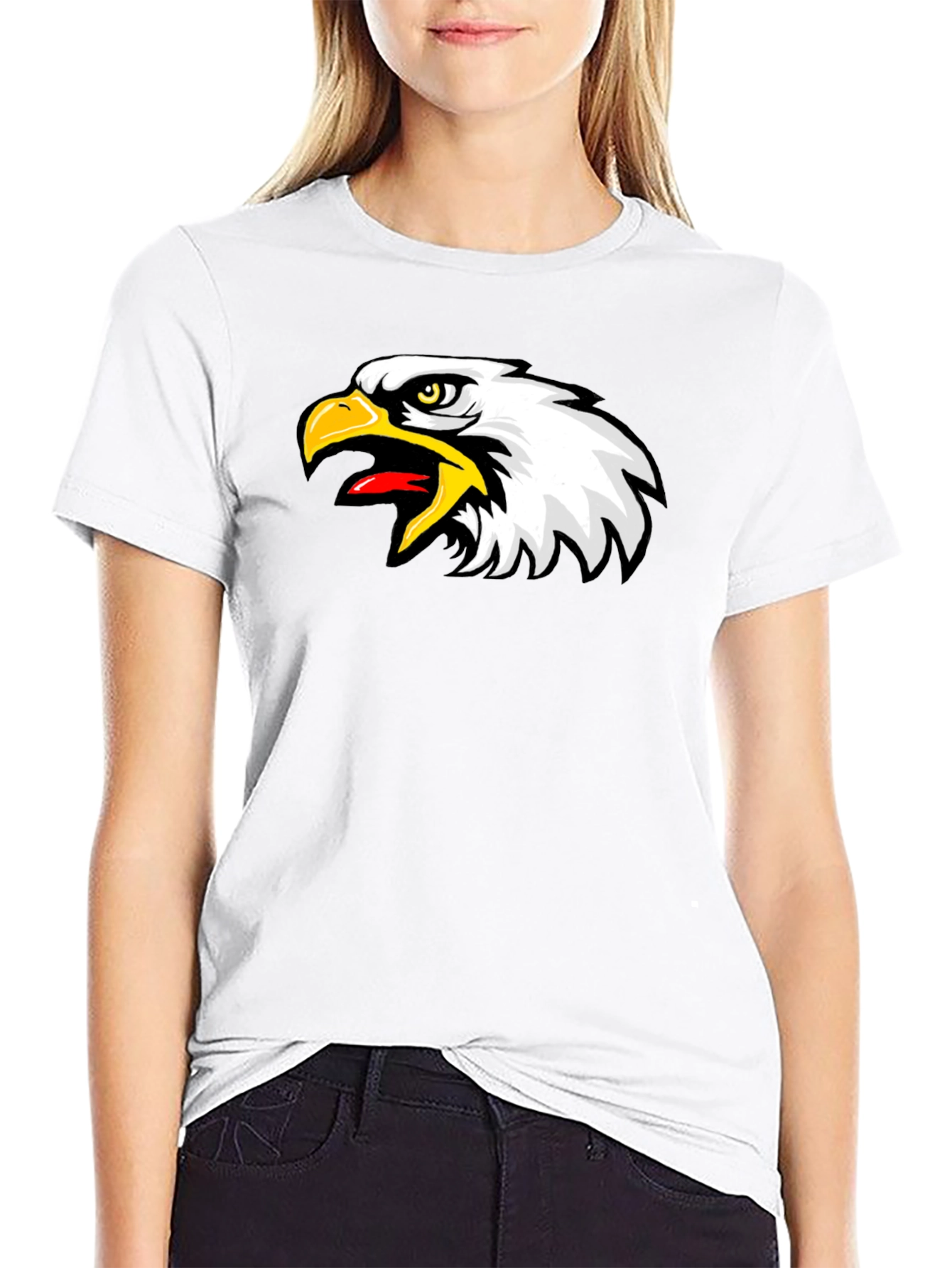 Black Eagle Graphic Black T-Shirt - Bold Bird Design view 9