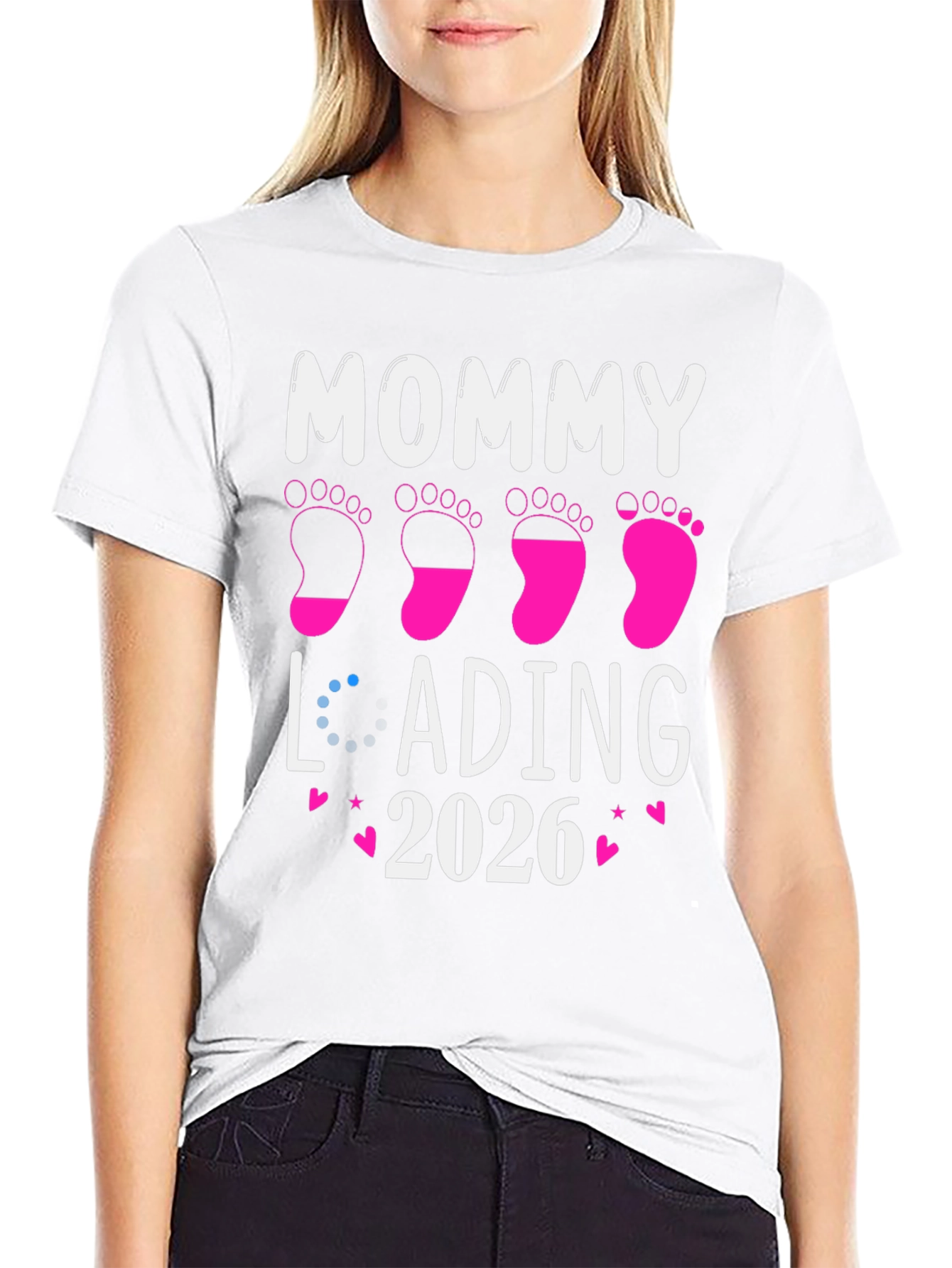 Mommy Loading 2026 Pregnancy Announcement T-Shirt - 9