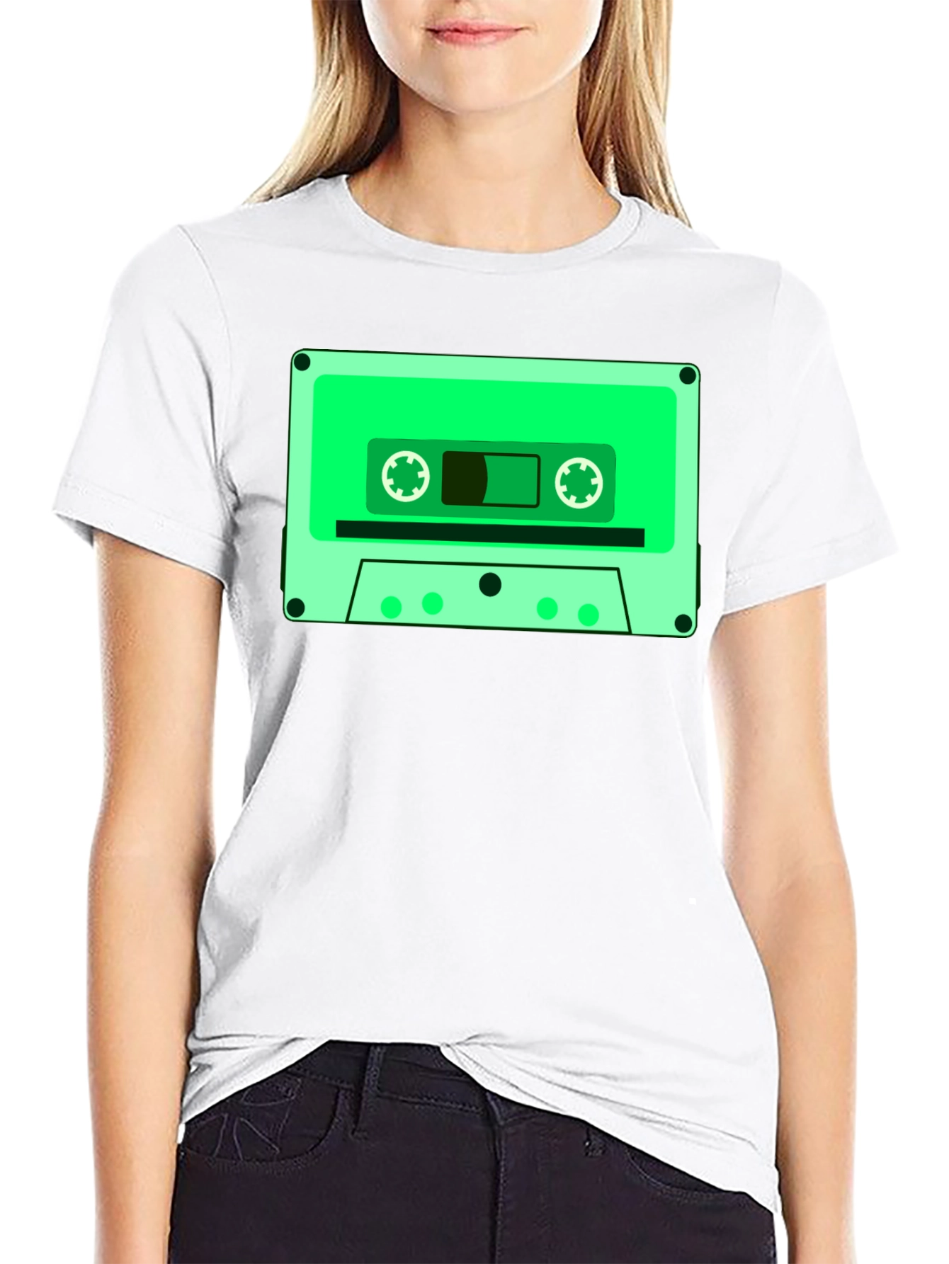 Black Retro Cassette Tape Graphic T-Shirt view 9