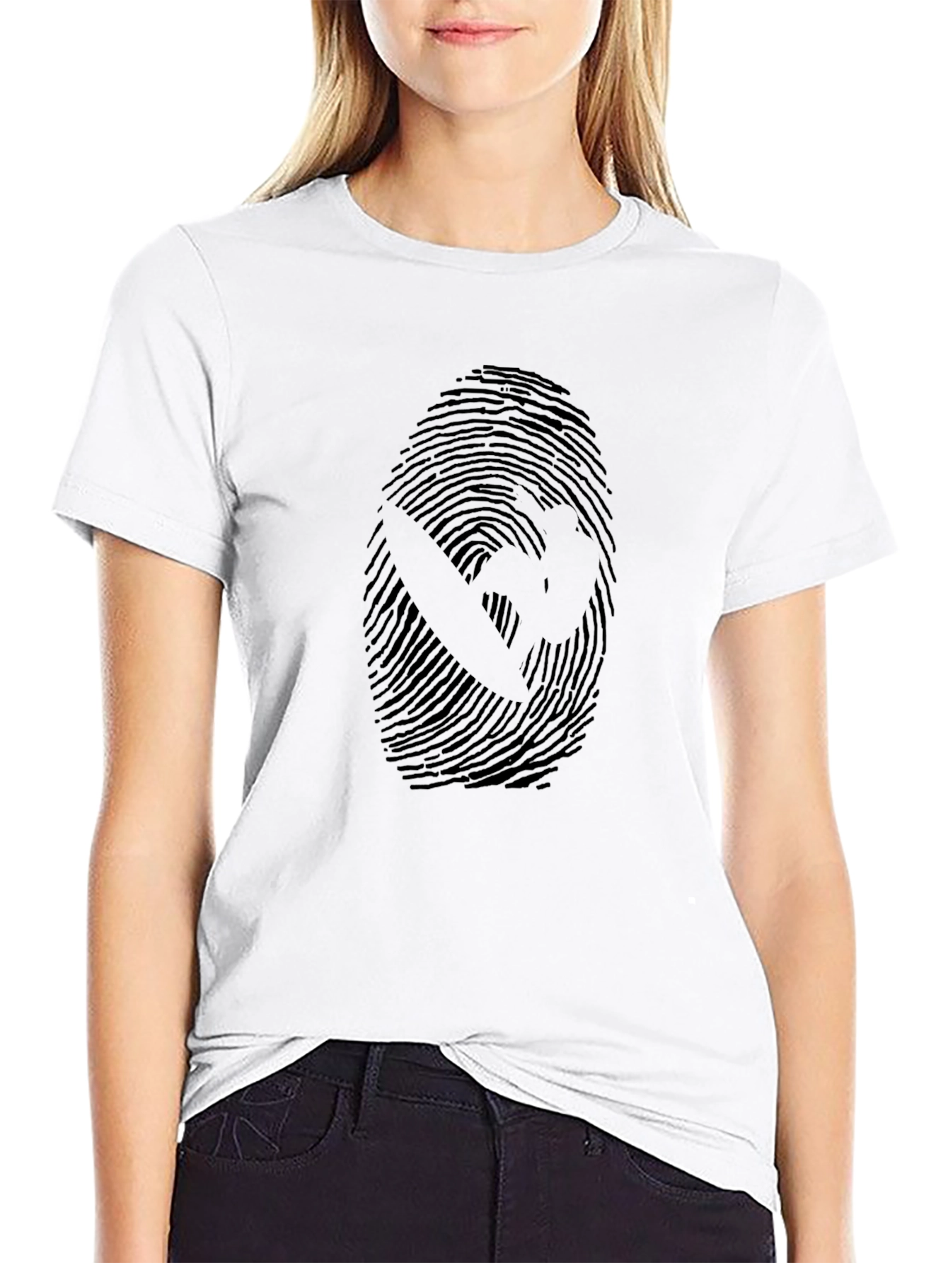 Black Graphic Fingerprint T-Shirt - Unique Design view 9