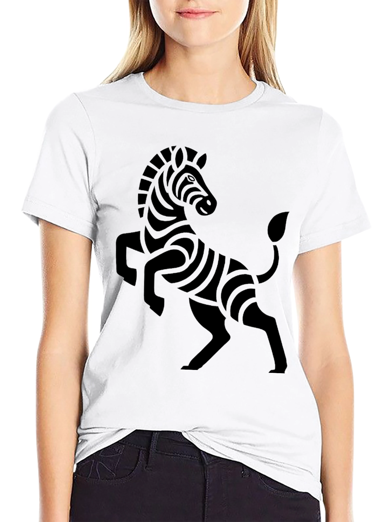 Black Black Zebra Graphic Tee - Stylish Casual Wear view 9