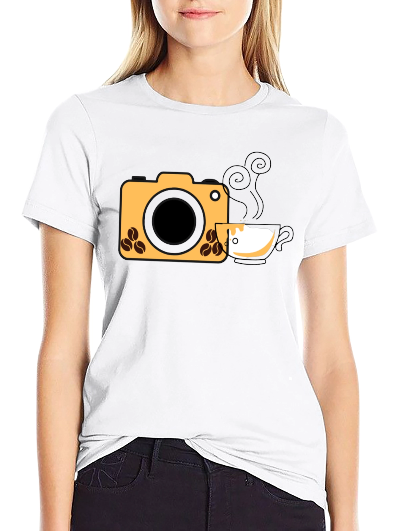 Black Coffee Camera Graphic Tee view 9