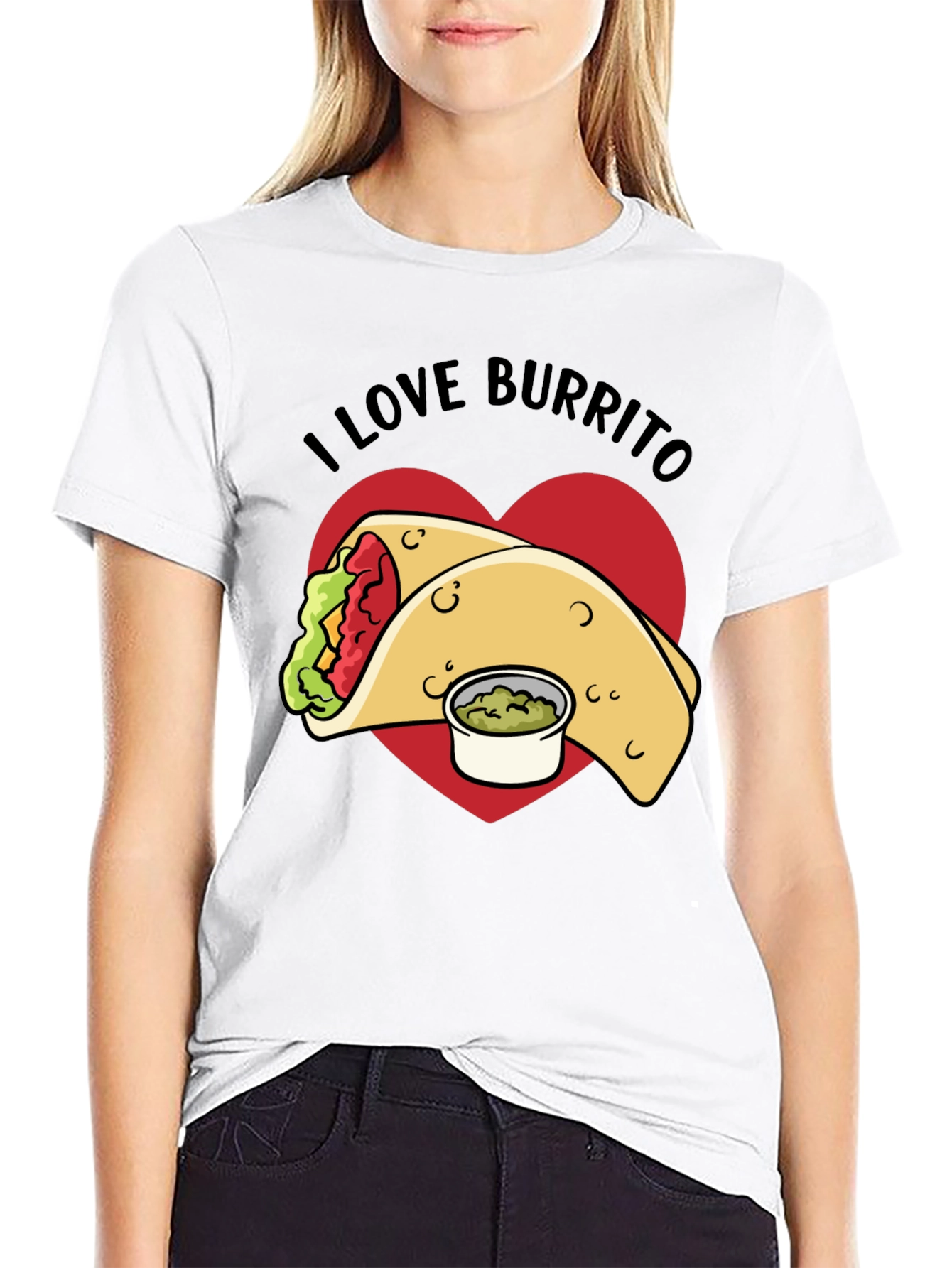 Black I Love Burrito Graphic T-Shirt view 9