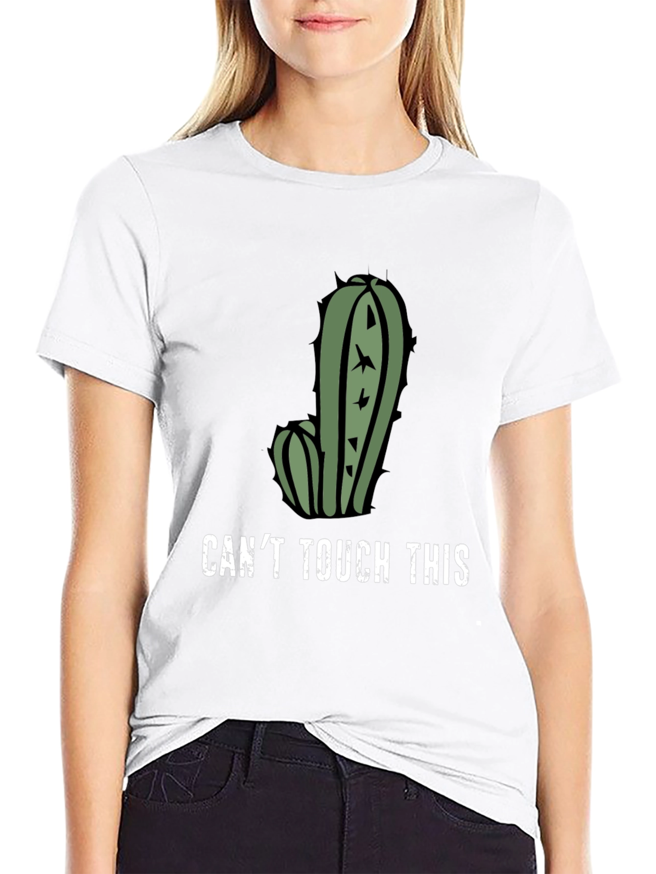 Black Can't Touch This Cactus Graphic T-Shirt view 9