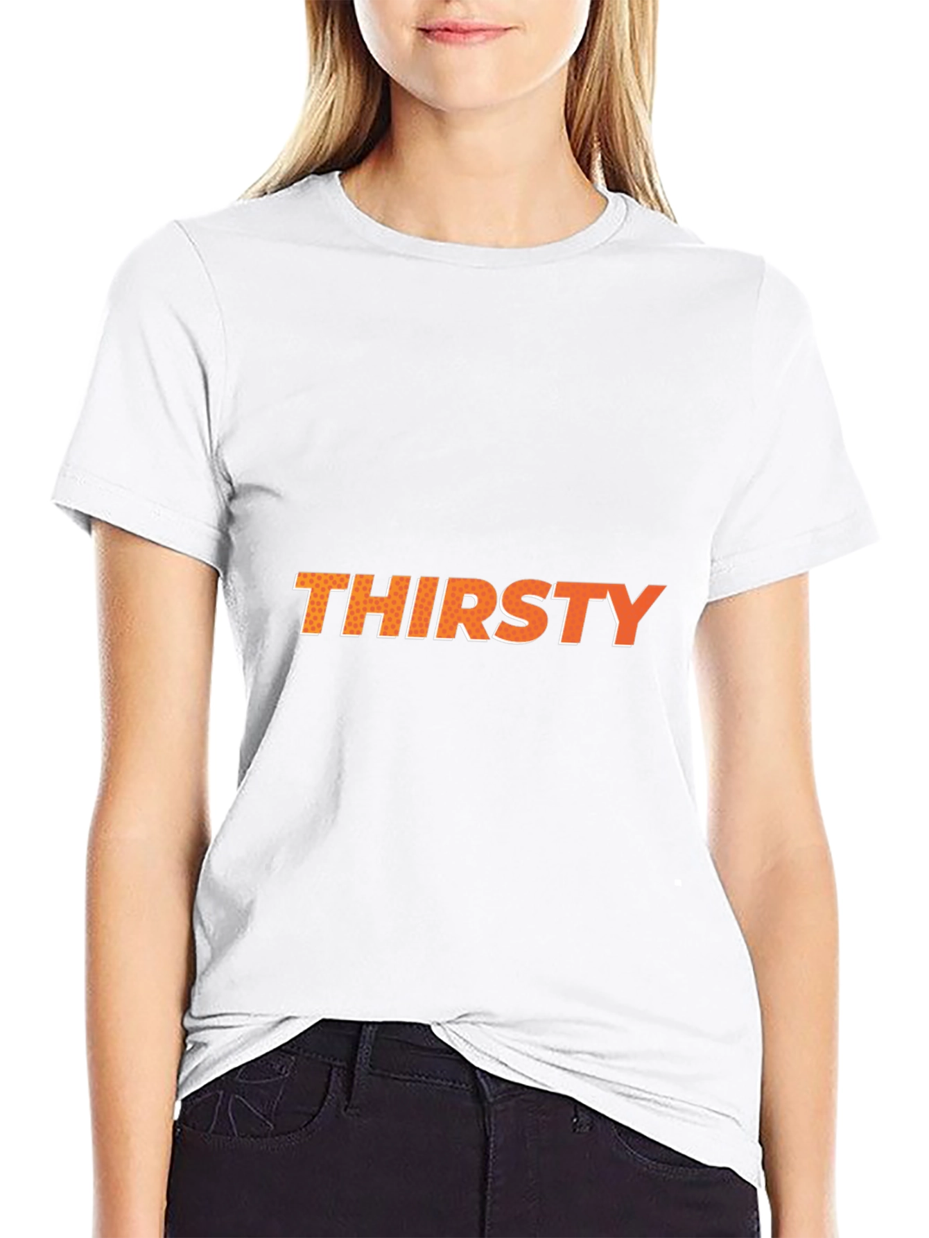 Black Thirsty Graphic Tee - Black Cotton Blend T-Shirt view 9