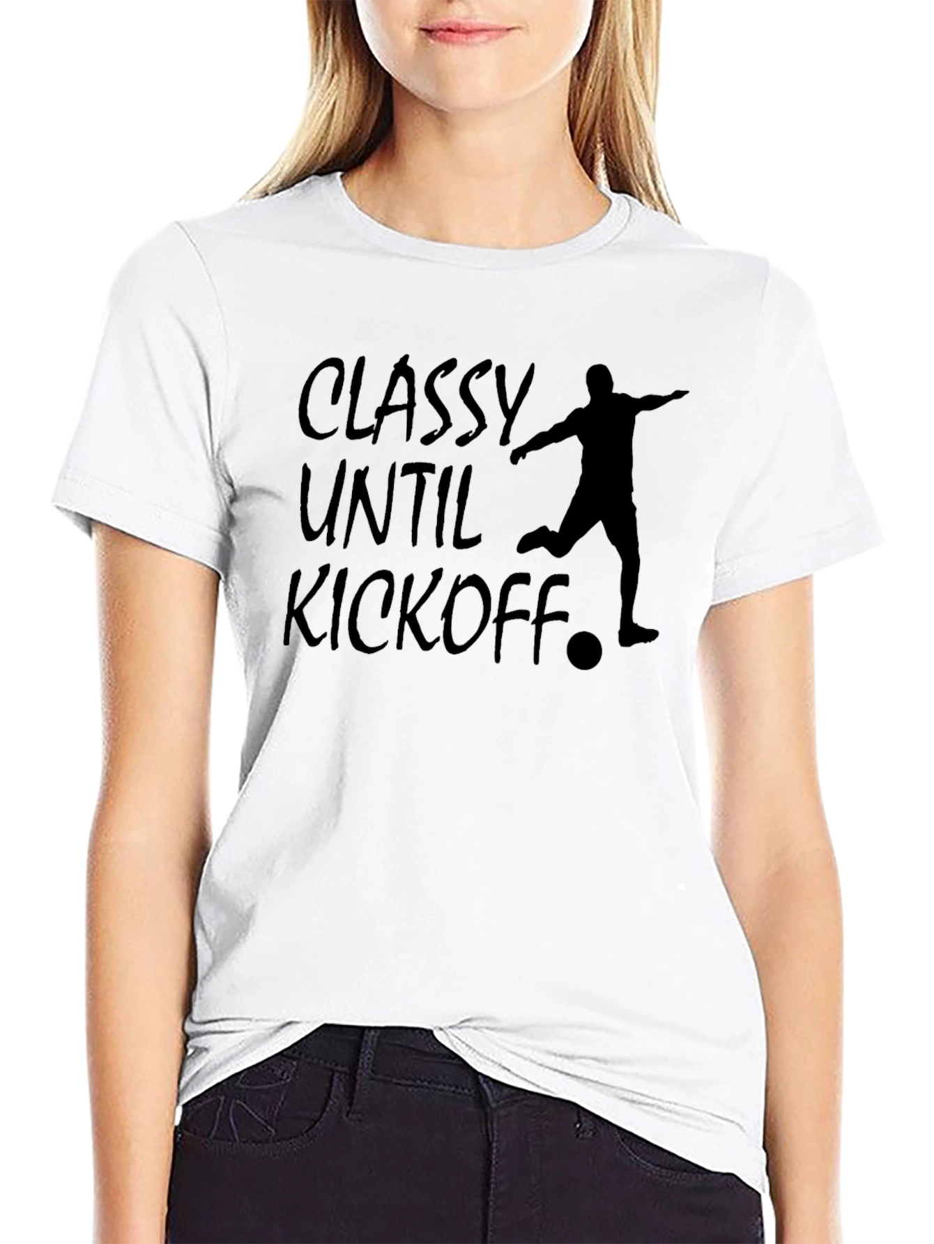 Black Classy Until Kickoff Soccer T-Shirt view 9