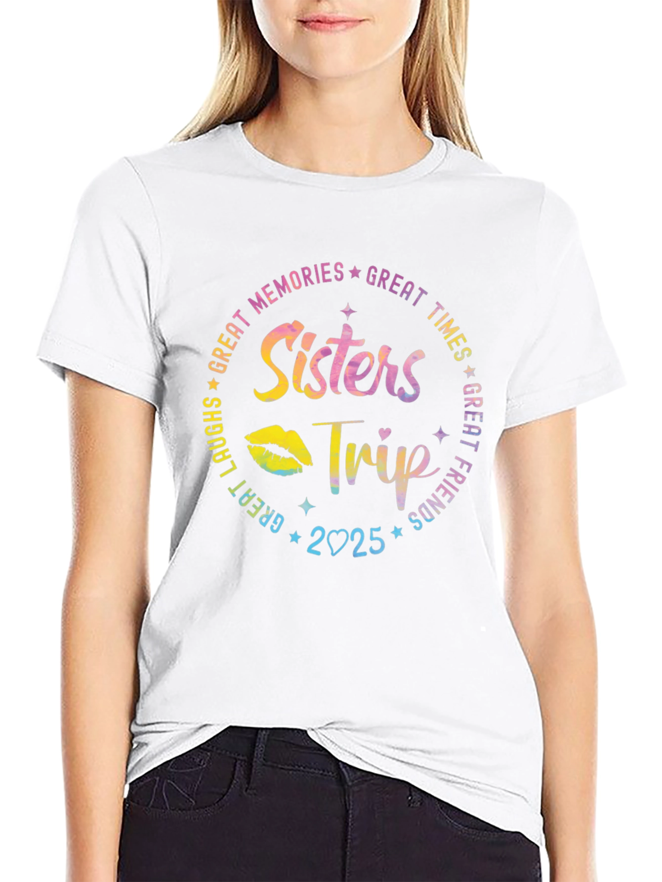 Sisters Trip 2025 Black Graphic T-Shirt - 9