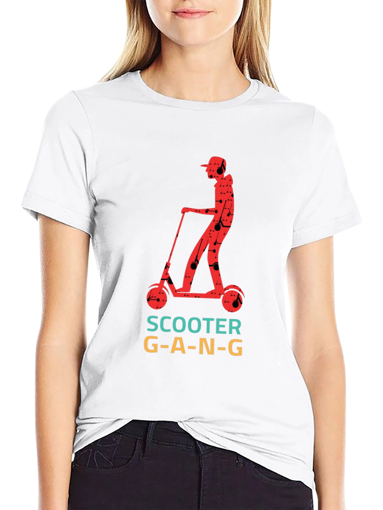 Black Scooter Gang T-Shirt - Cool Graphic Tee view 9