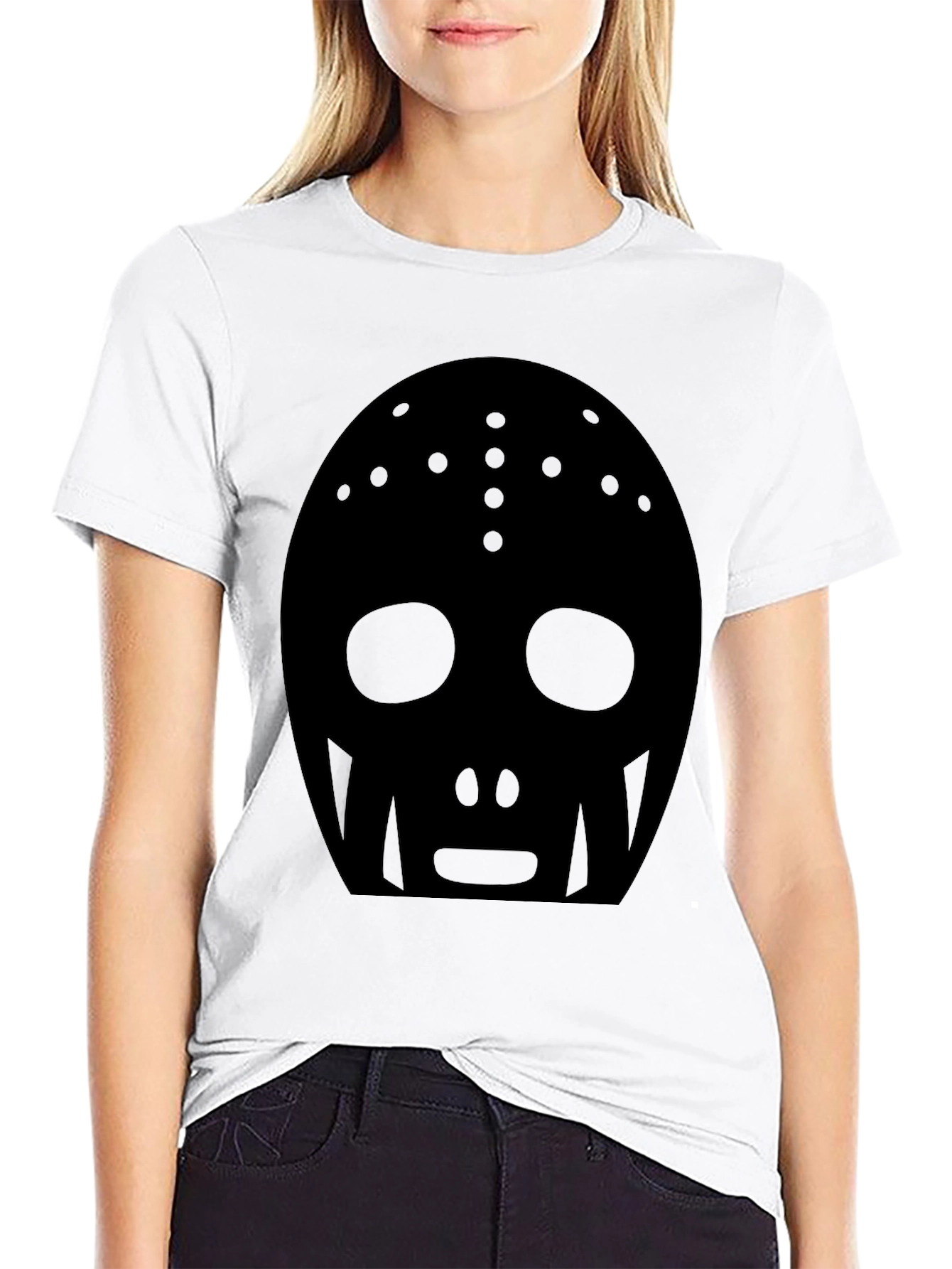 Black Black Hockey Mask Graphic Tee - Men's Casual Shirt view 9