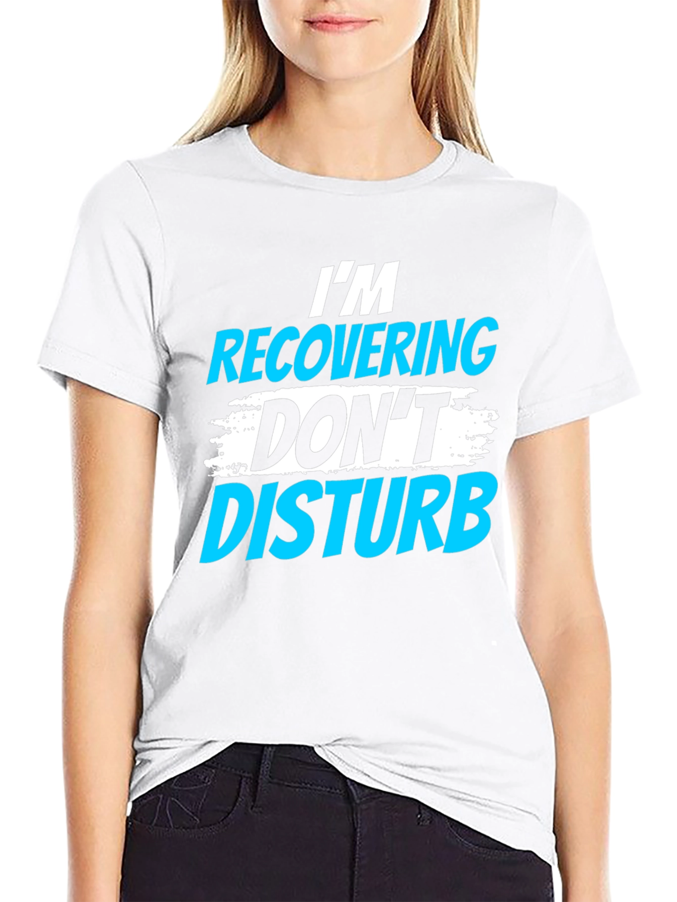 Black I'm Recovering, Don't Disturb Graphic T-Shirt view 9