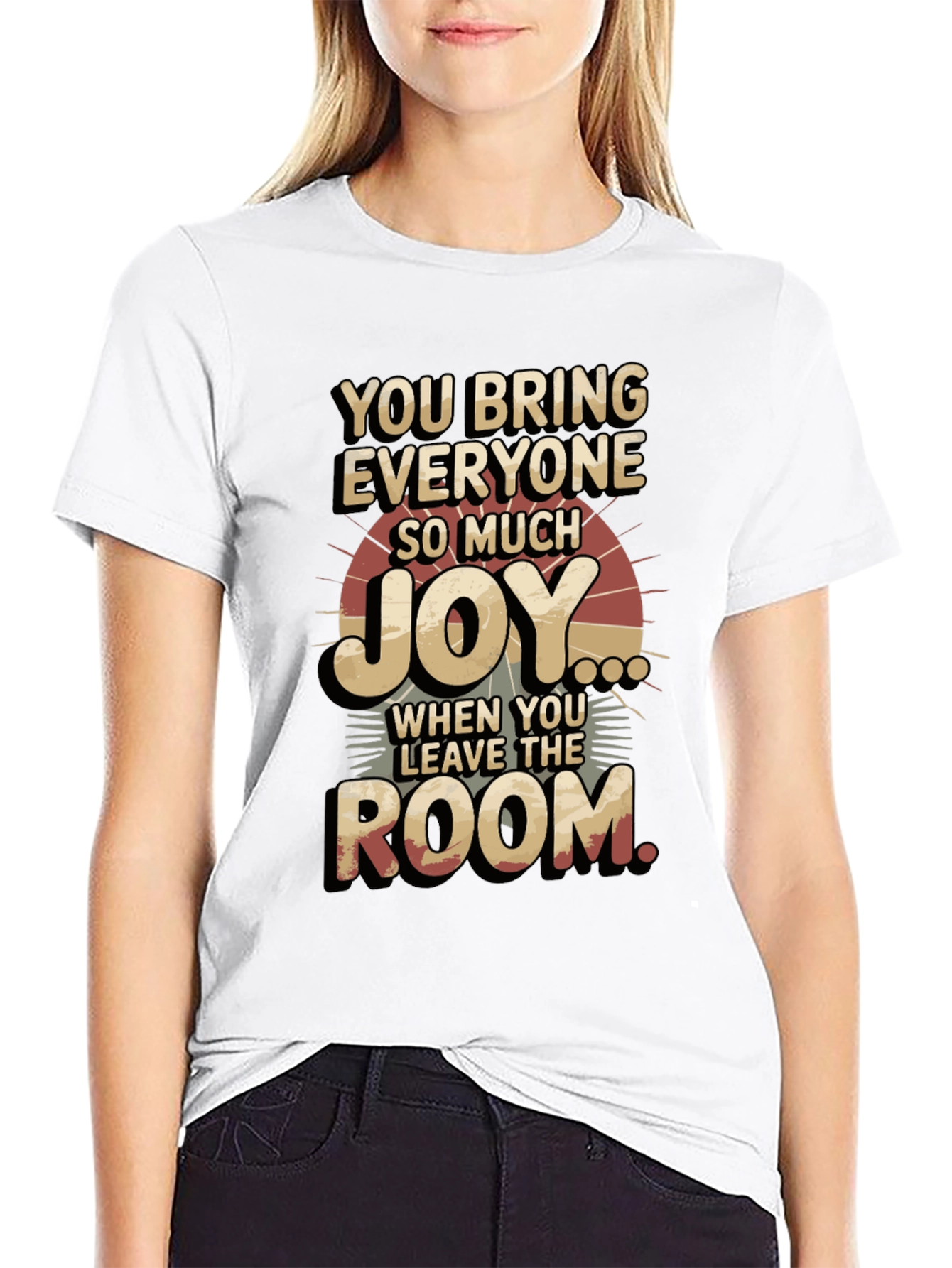 Black Humorous Graphic T-Shirt - You Bring Joy view 9