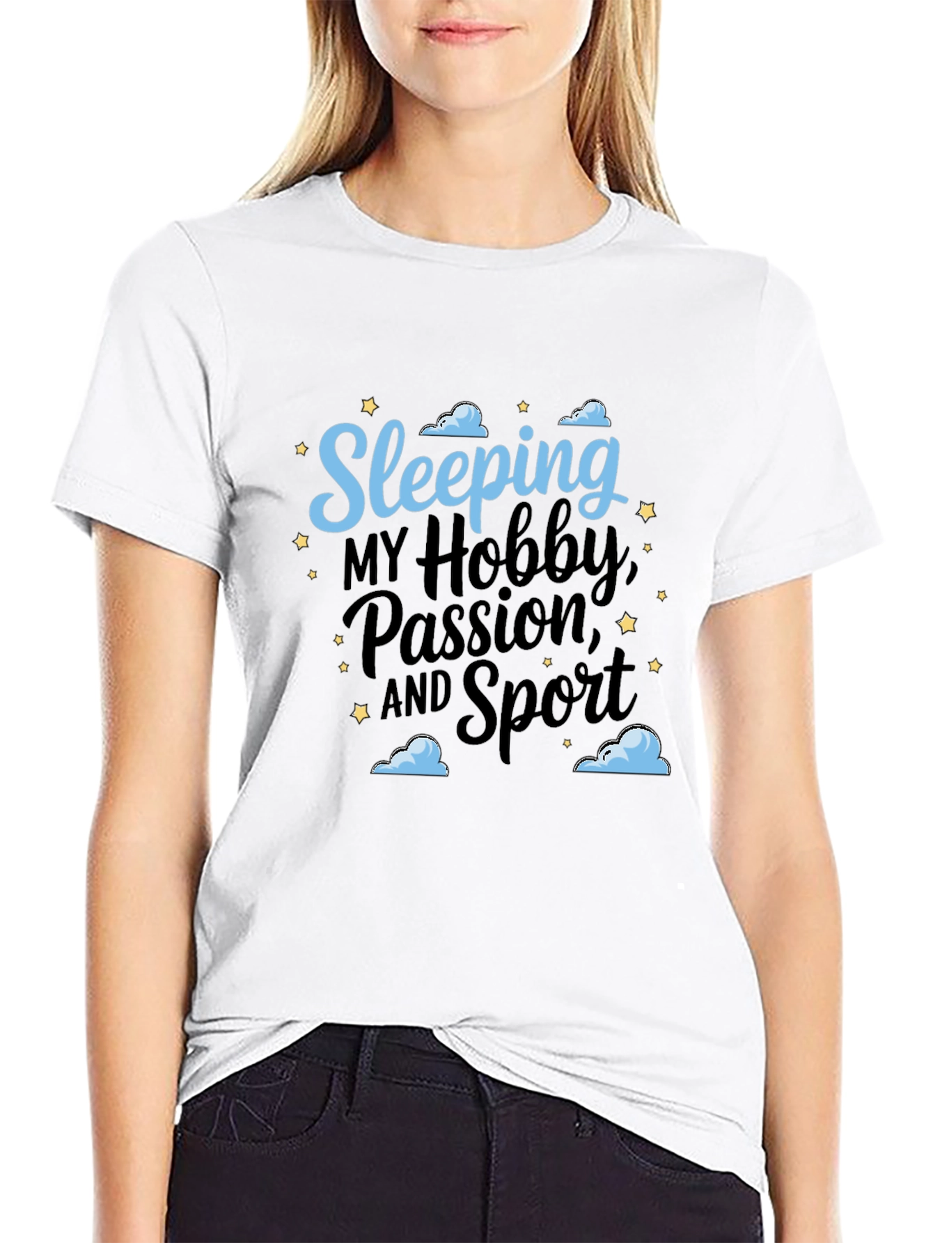 Black Sleeping Hobby Passion Sport Black T-Shirt view 9