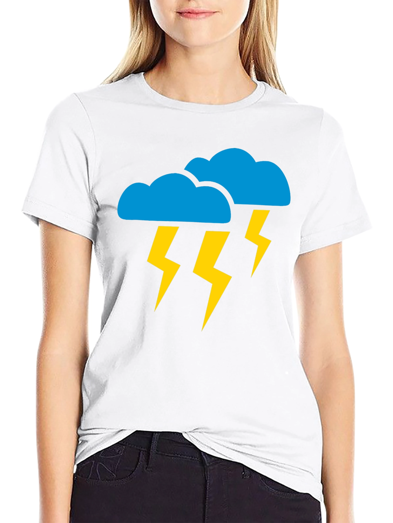 Black Stormy Weather Graphic Tee - Black Cotton T-Shirt view 9