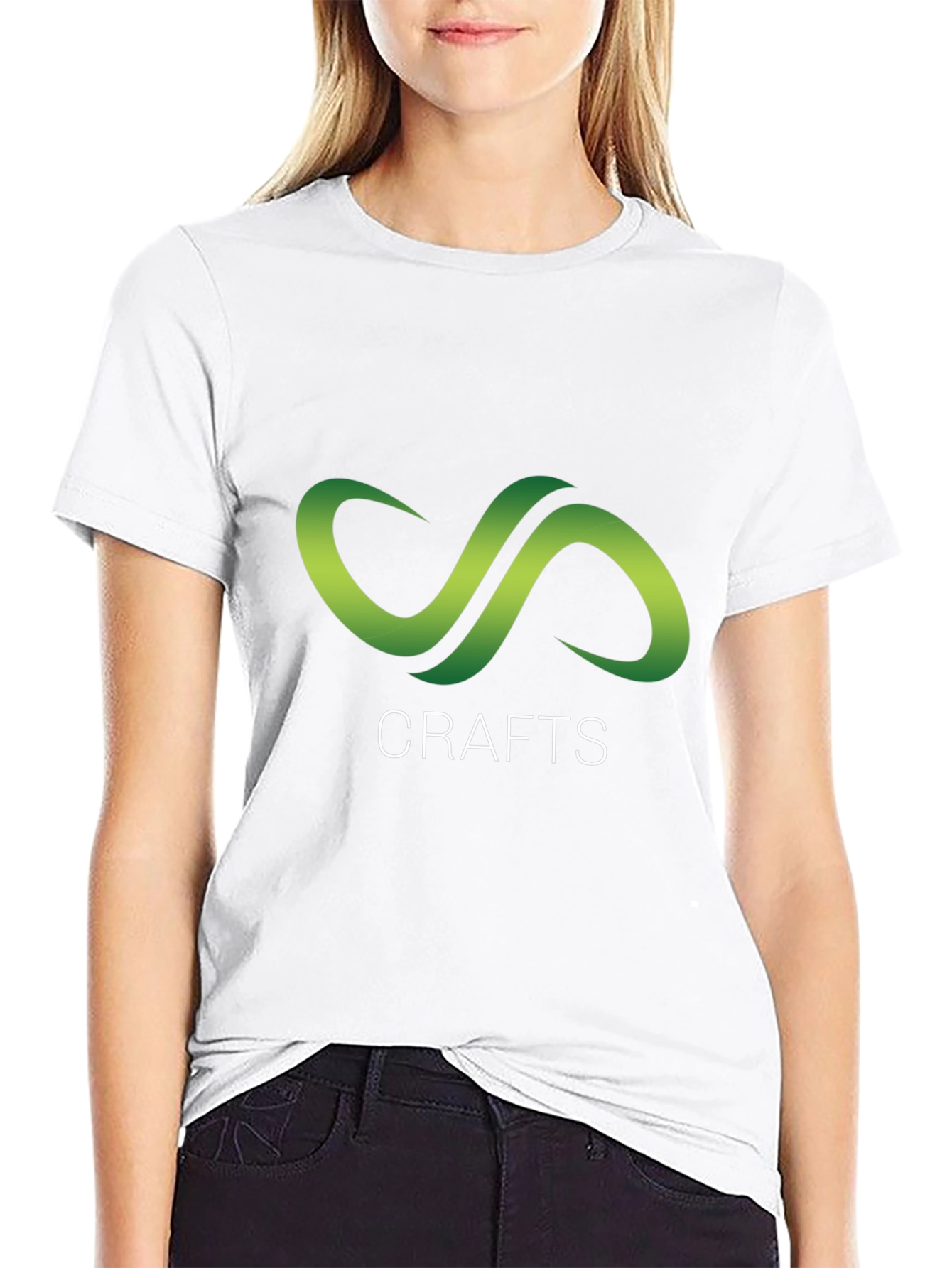 Black Crafts Black T-Shirt with Green Infinity Logo view 9