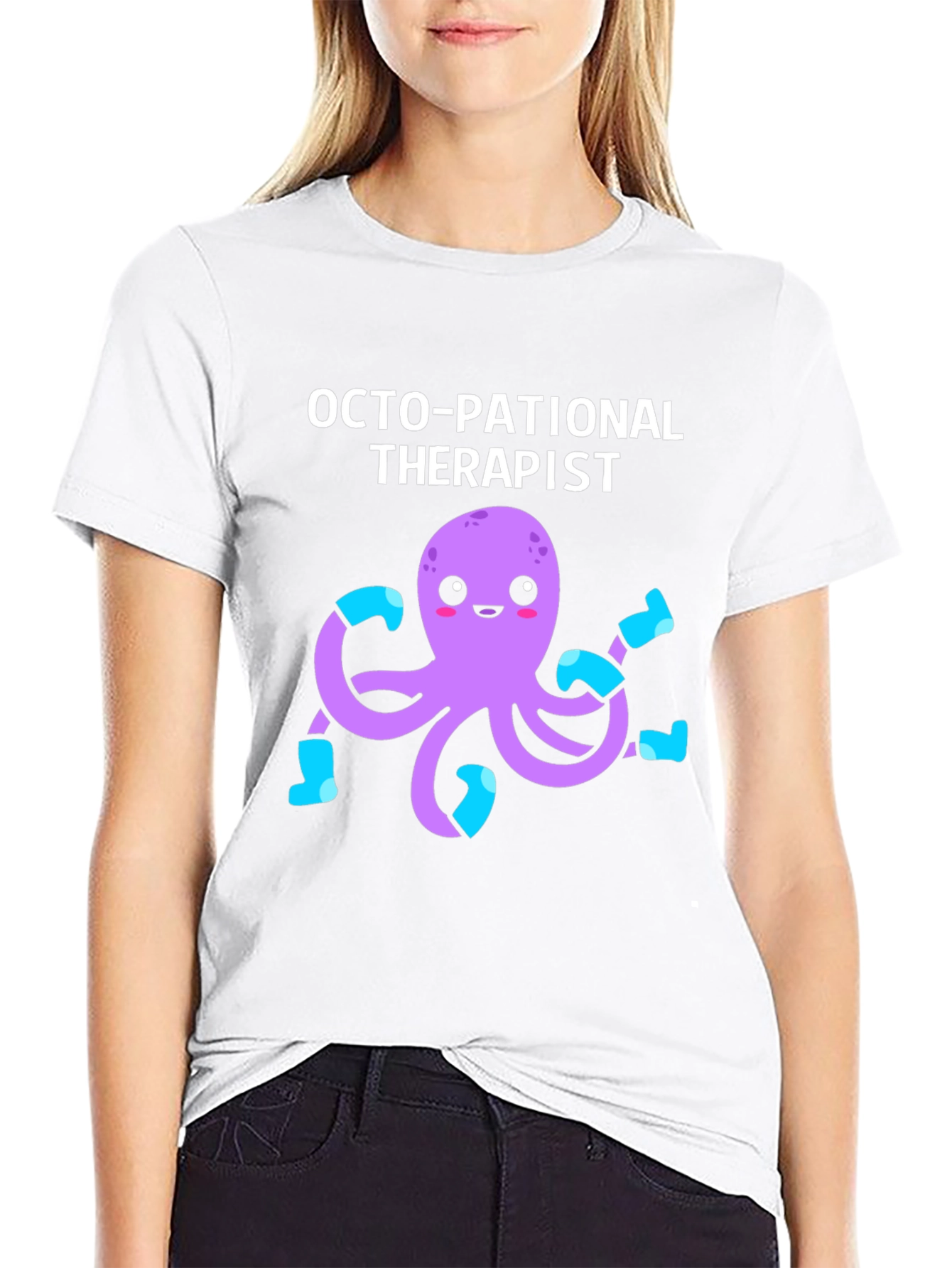 Black Octo-pational Therapist Graphic T-Shirt view 9