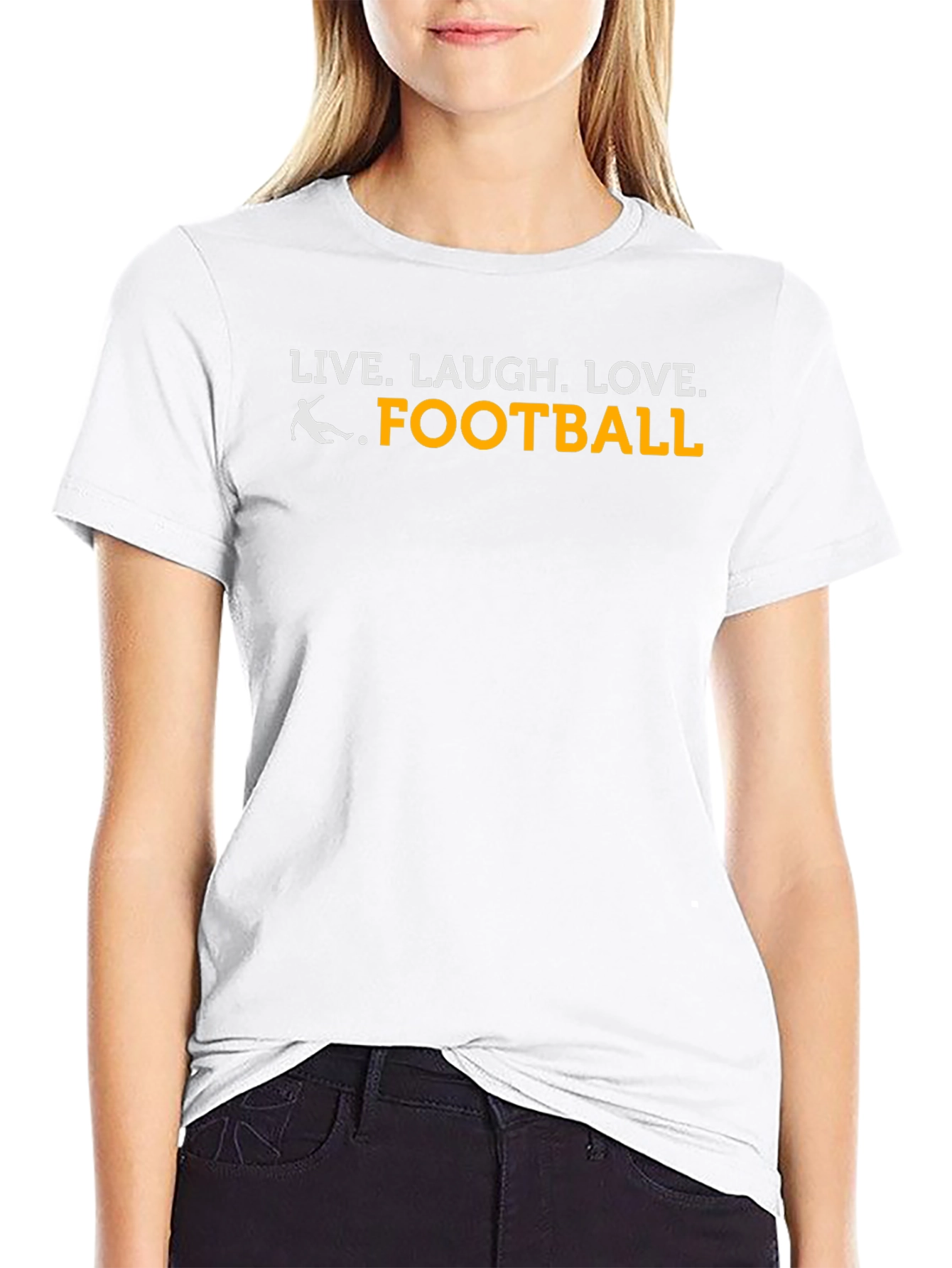 Black Live Laugh Love Football T-Shirt view 9
