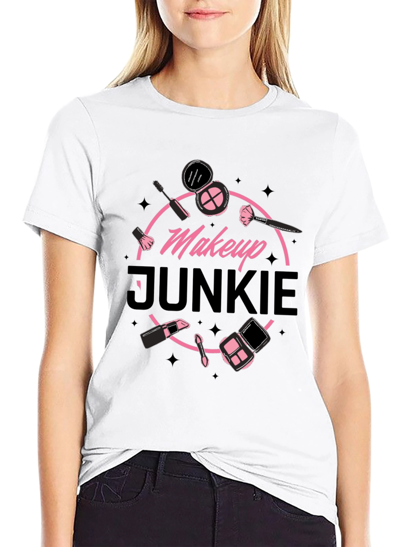 Black Makeup Junkie T-Shirt view 9