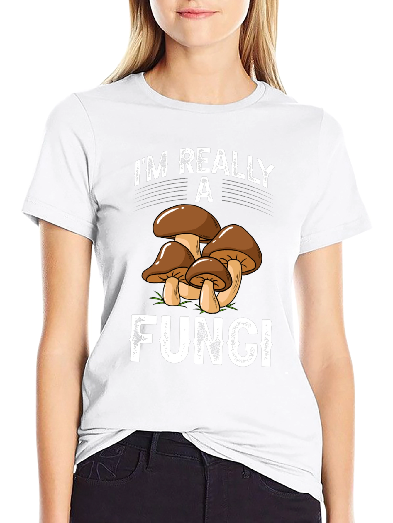 Black I'm Really a Fungi T-Shirt - Funny Mushroom Tee view 9