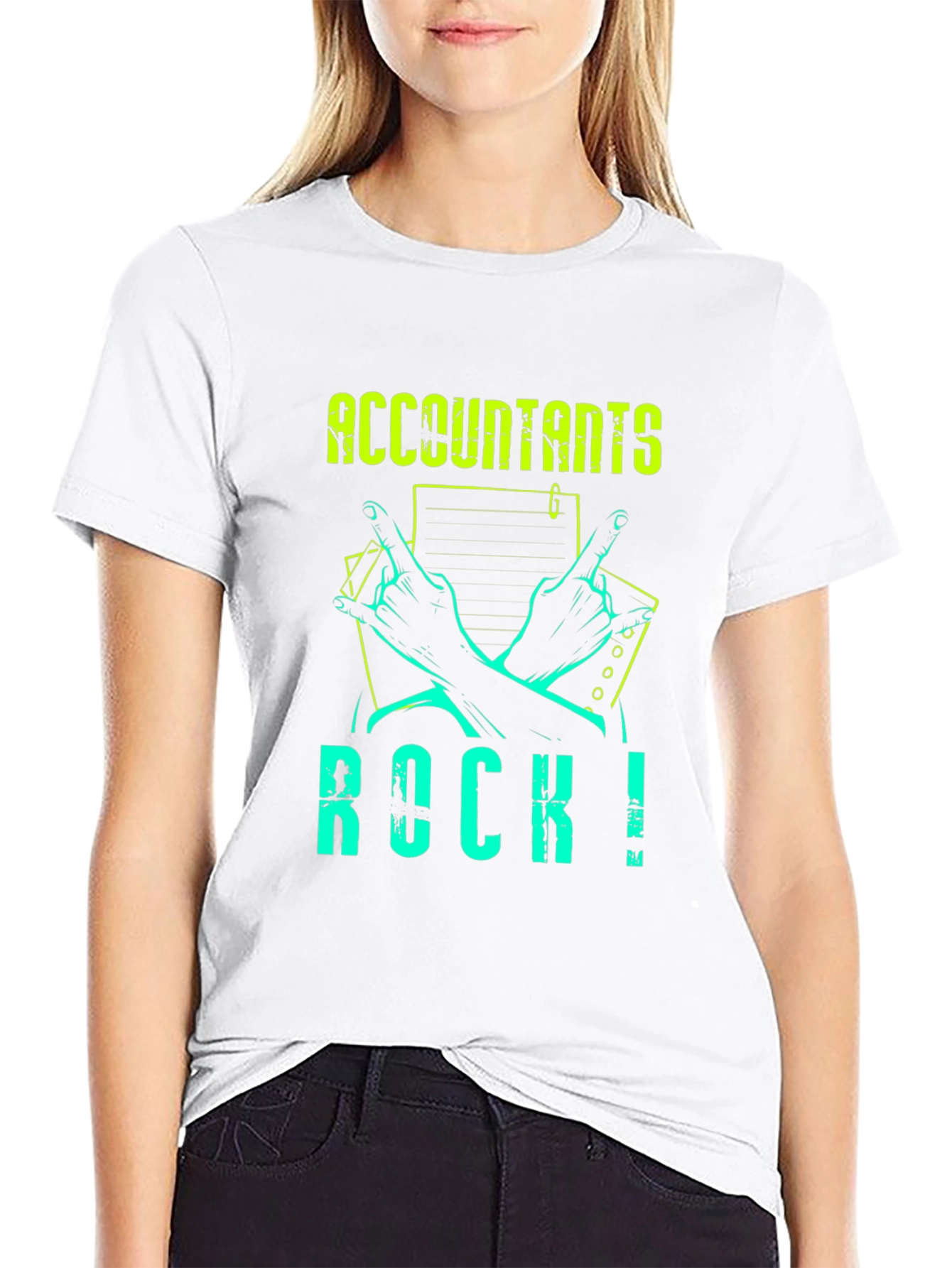 Black Accountants Rock! Graphic Tee - Black view 9