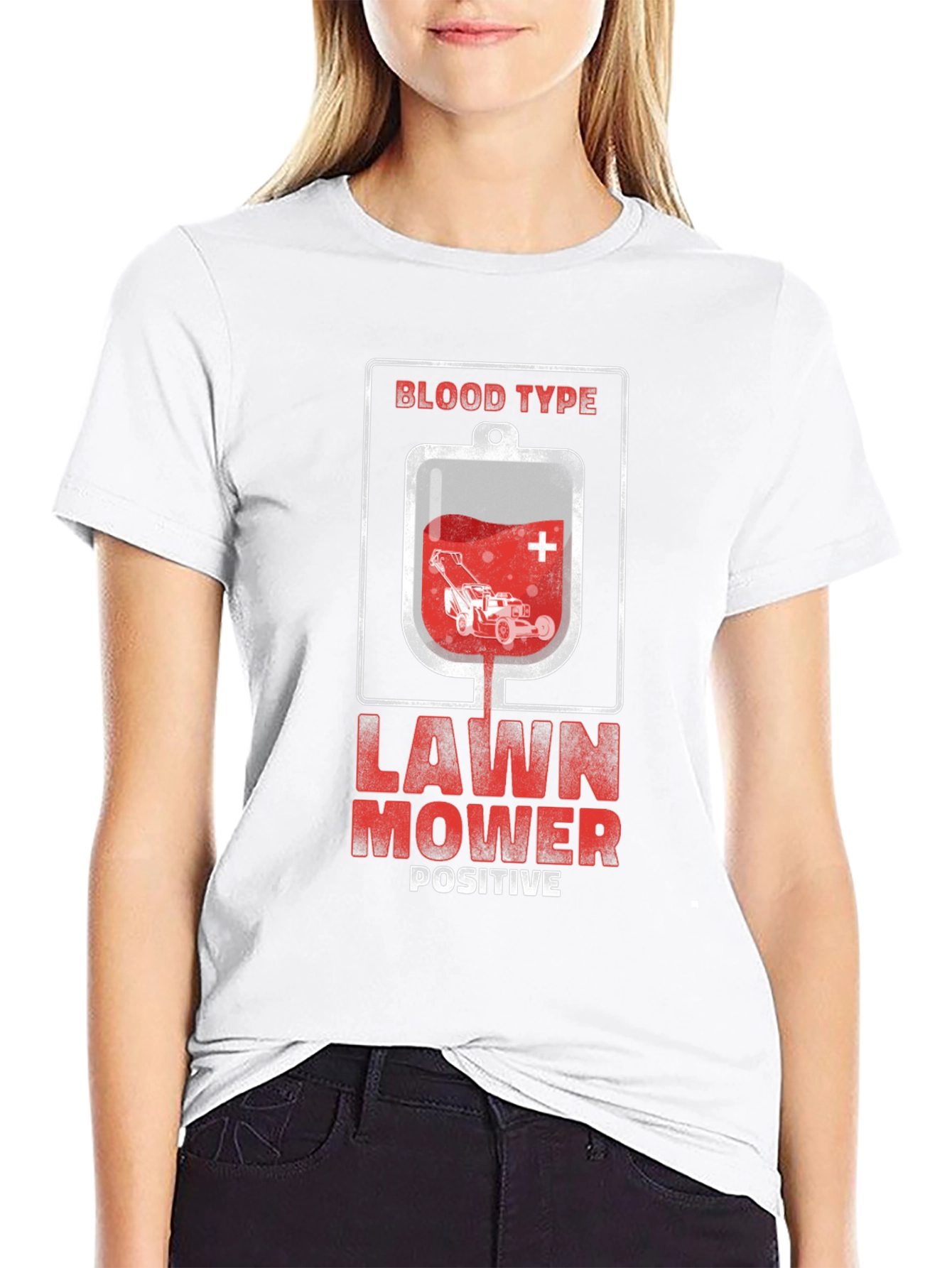 Black Lawn Mower Positive T-Shirt view 9