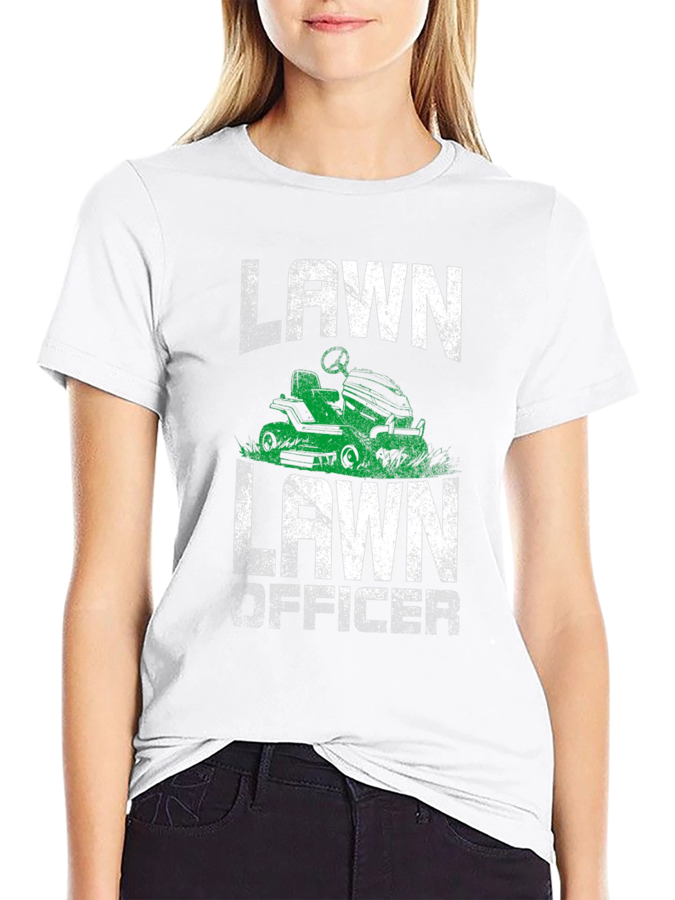 Black Lawn Officer Graphic Tee - Funny Mowing Shirt view 9